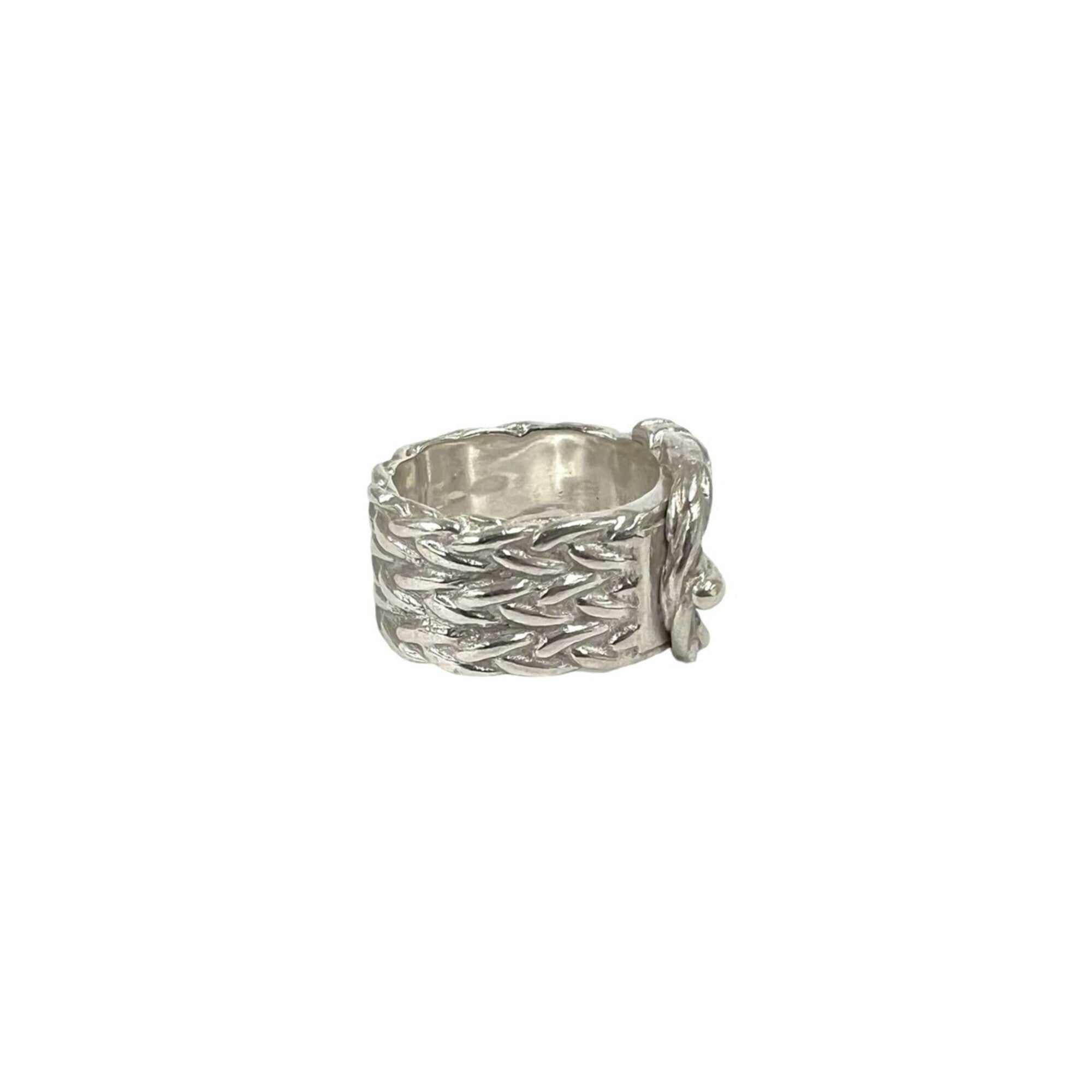Hermes Silver Silver 925 Band Ring (Pre-Owned)