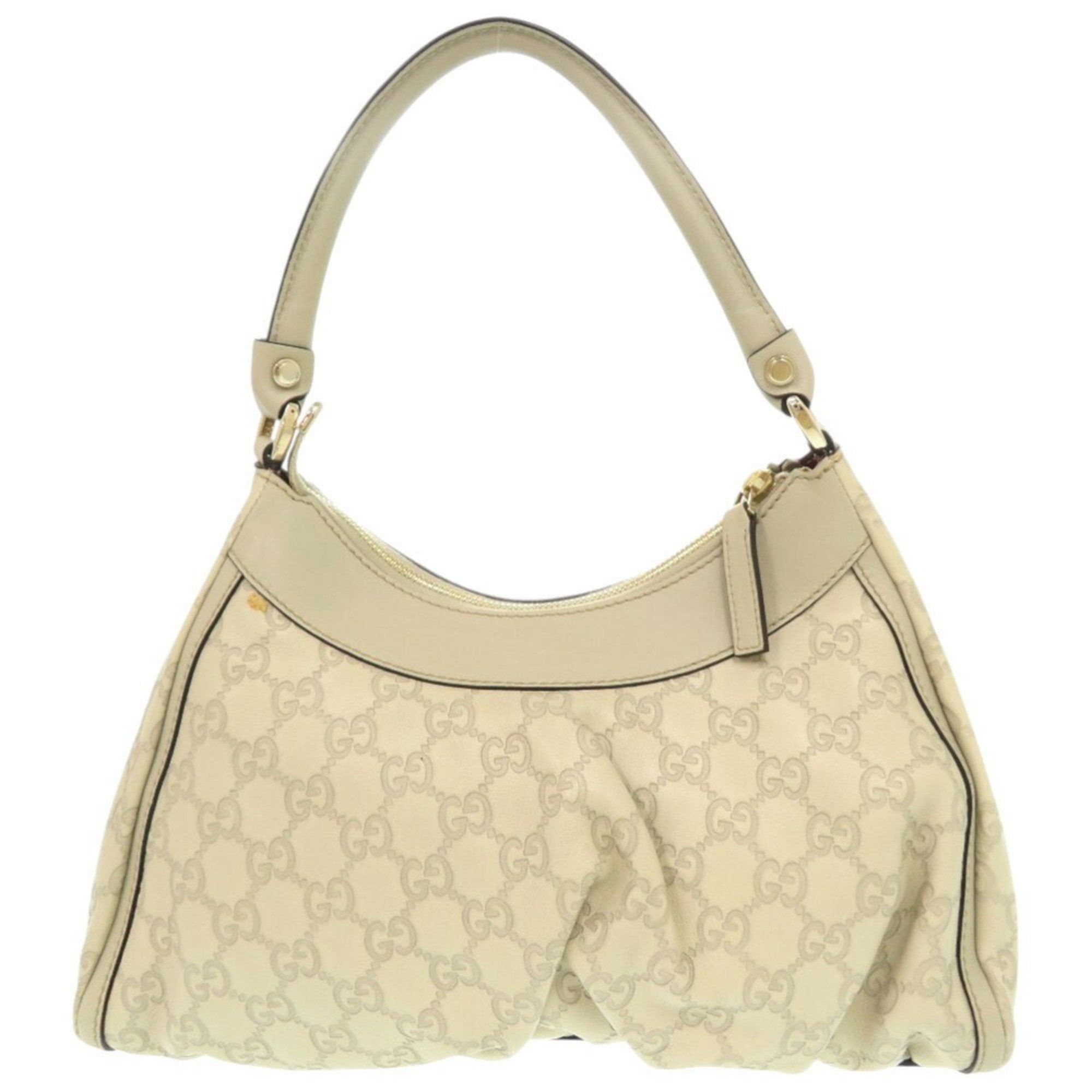 Gucci Ivory Leather Handbag Shoulder Bag (Pre-Owned)