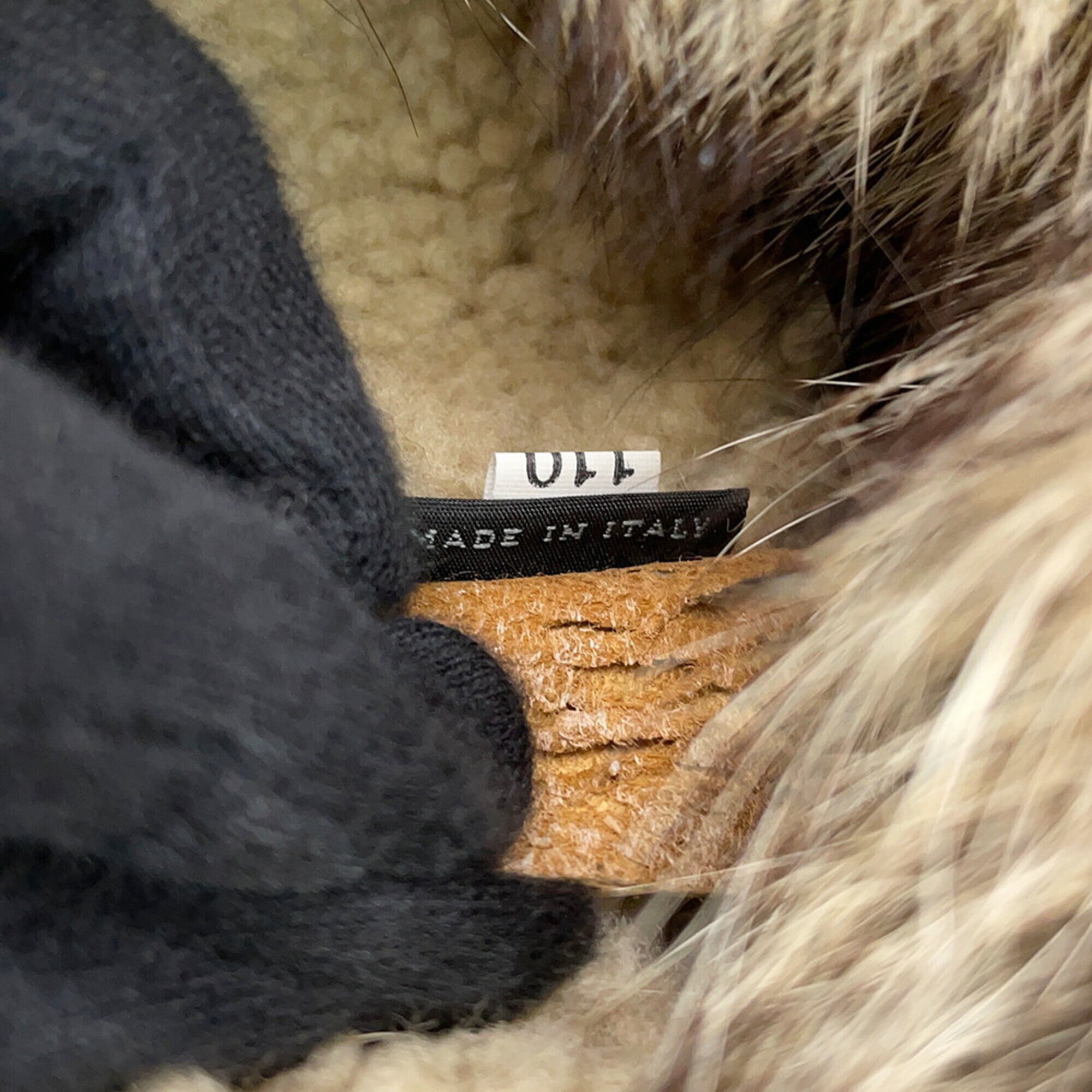 Prada Beige Fur Handbag Pouch Tote Bag (Pre-Owned)
