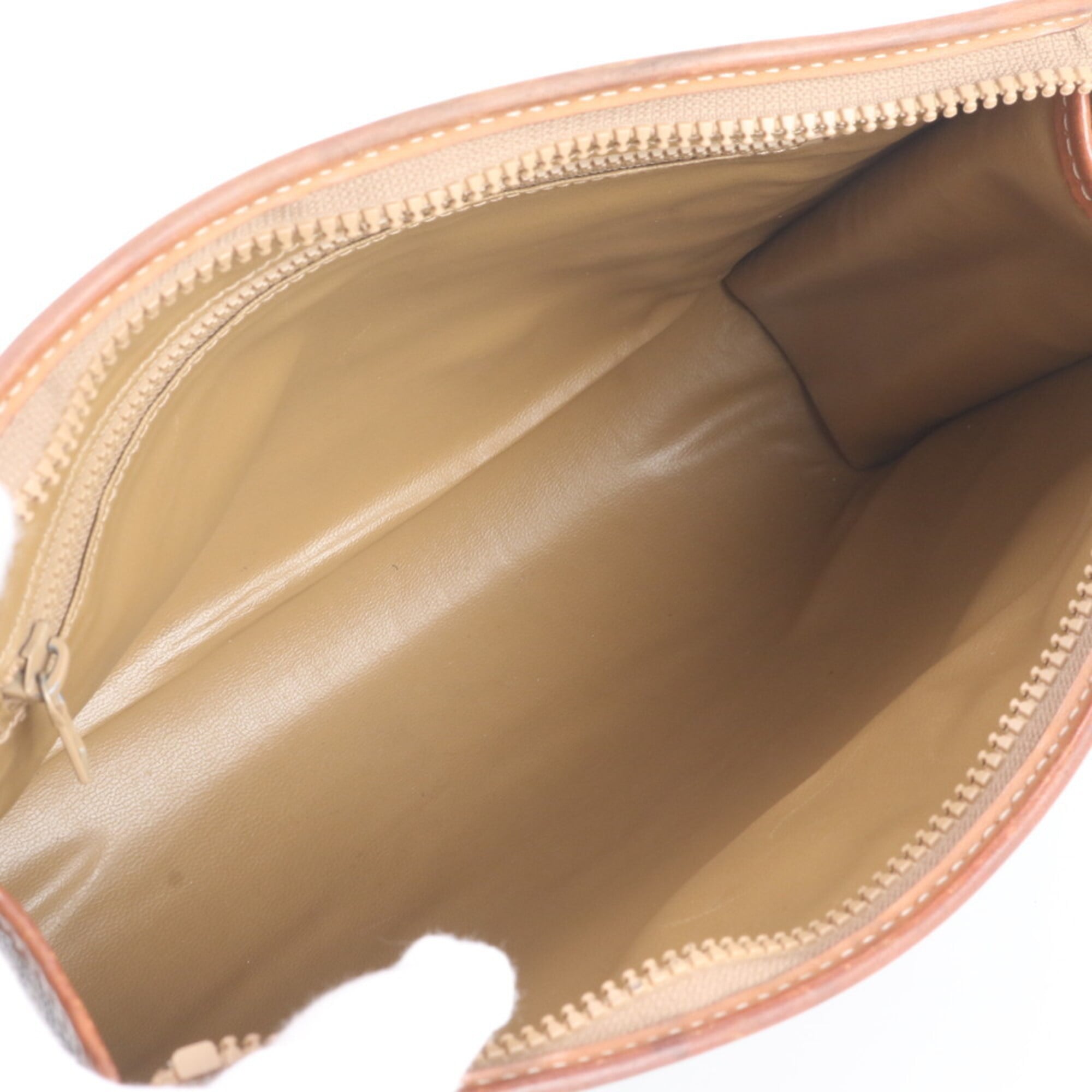 Celine Macadam Brown Coated Canvas Leather Handbag Pouch (Pre-Owned)