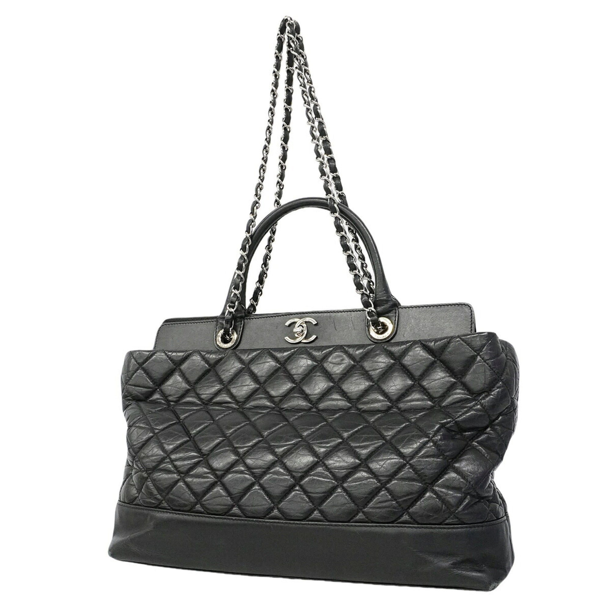 Chanel Black Leather Handbag (Pre-Owned)