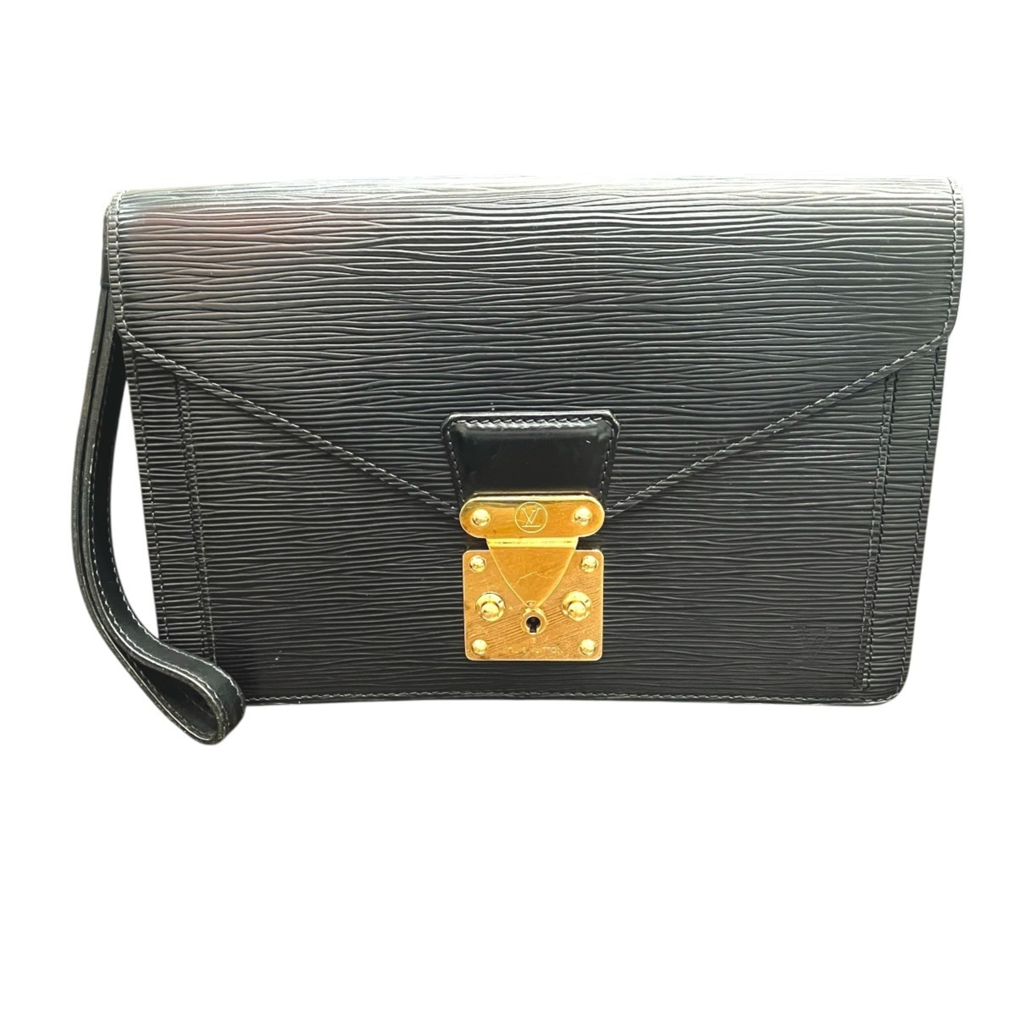 Louis Vuitton Epi Black Epi Leather Clutch Bag (Pre-Owned)