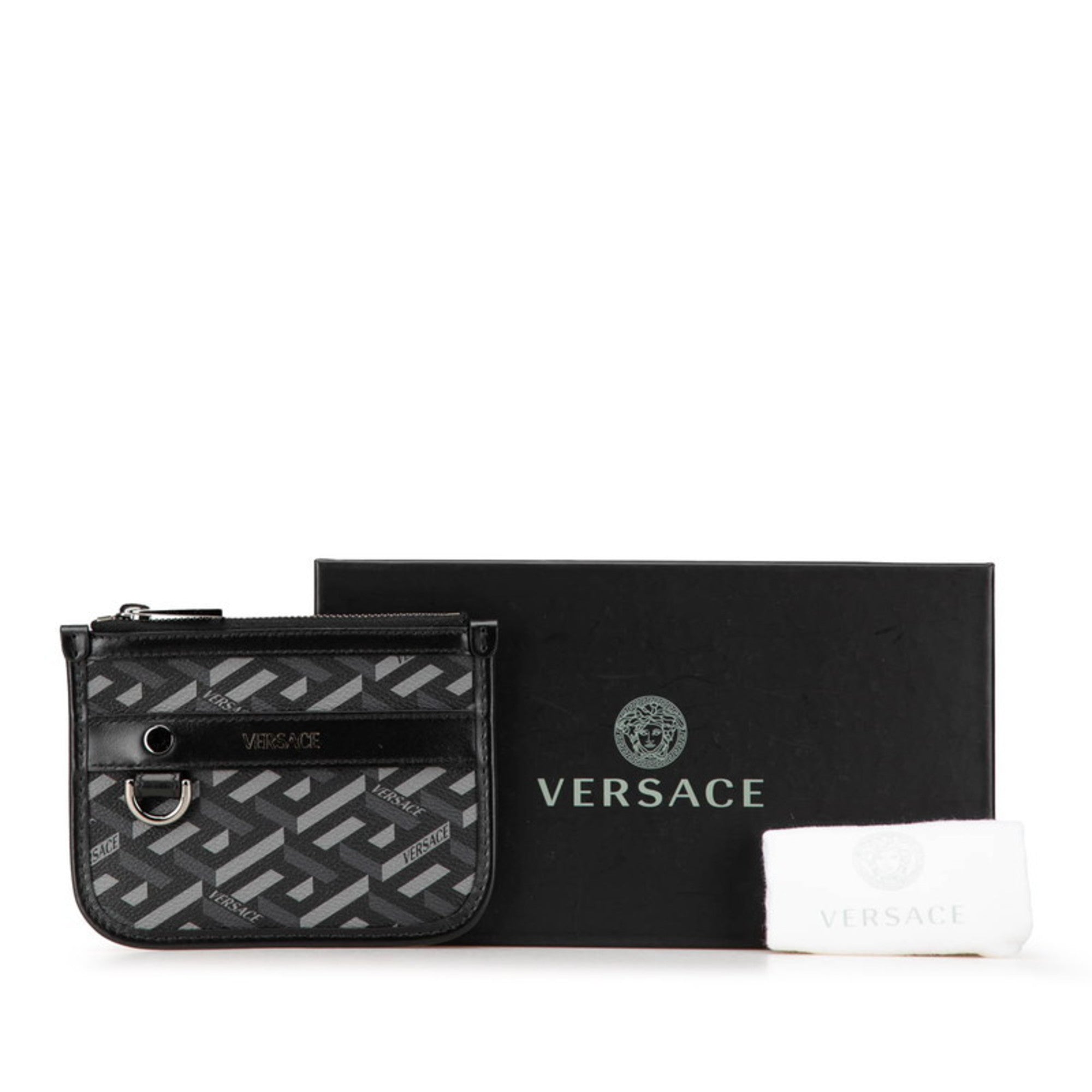 Versace Black Pvc Leather Pouch (Pre-Owned)