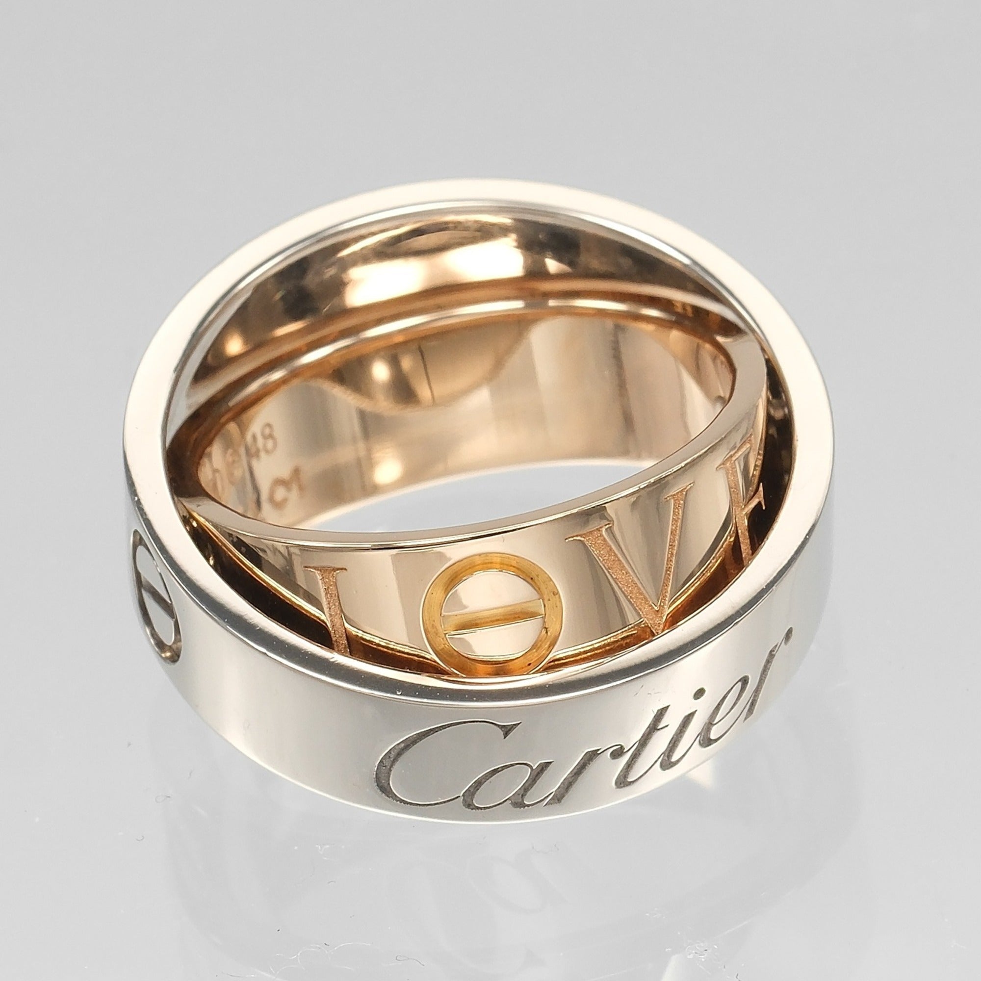 Cartier Pink Gold (18K) White Gold (18K) Band Ring (Pre-Owned)