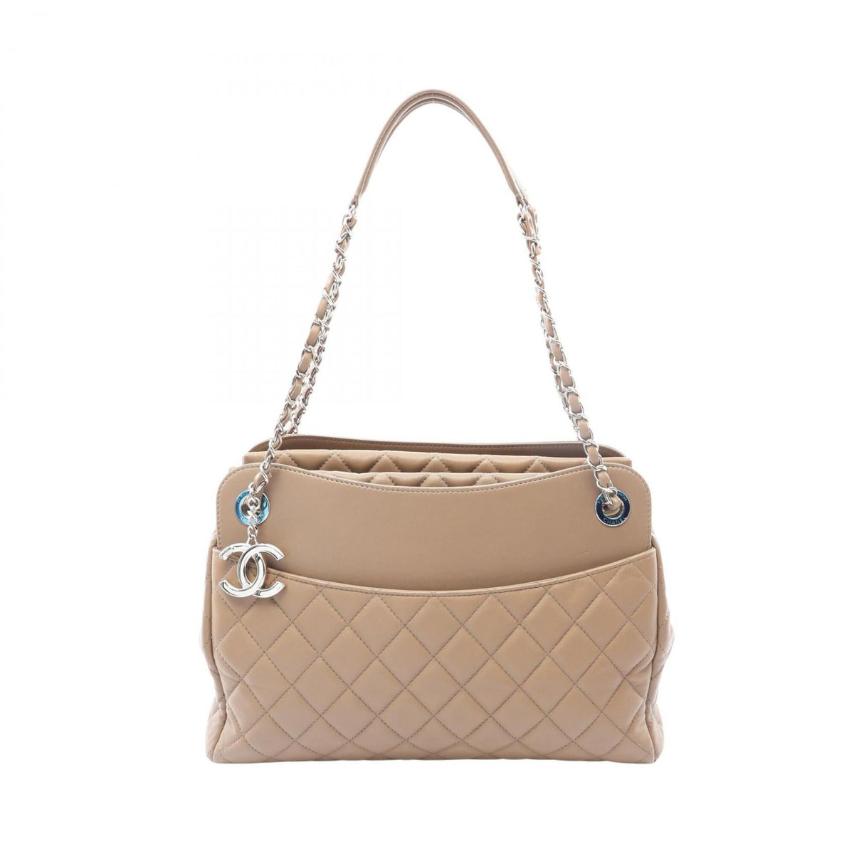 Chanel Beige Leather Handbag Tote Bag (Pre-Owned)