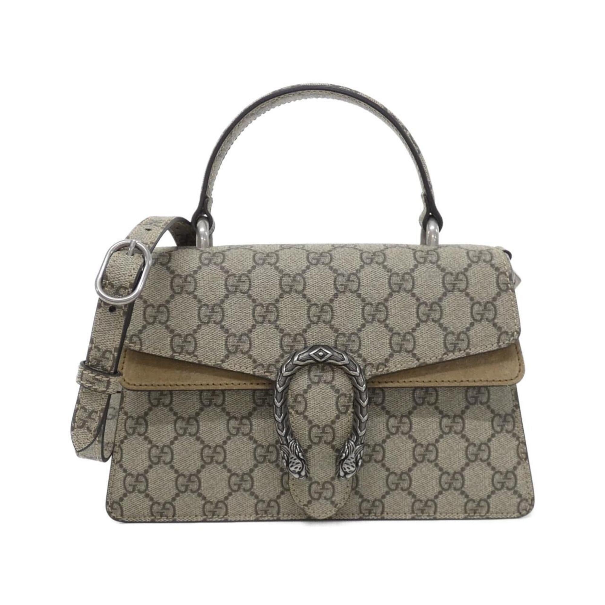 Gucci Beige Gg Canvas Handbag (Pre-Owned)