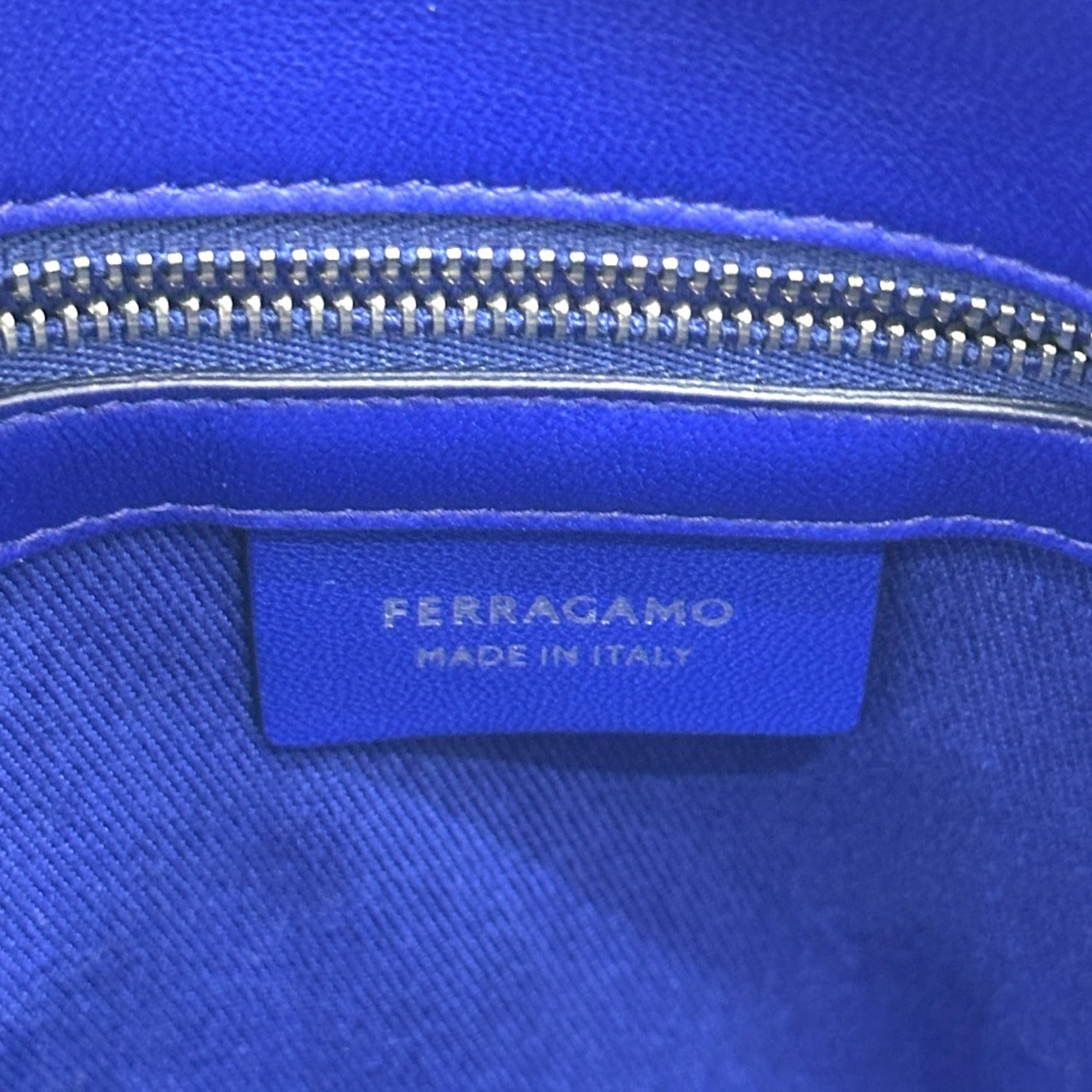 Salvatore Ferragamo Blue Canvas Handbag (Pre-Owned)