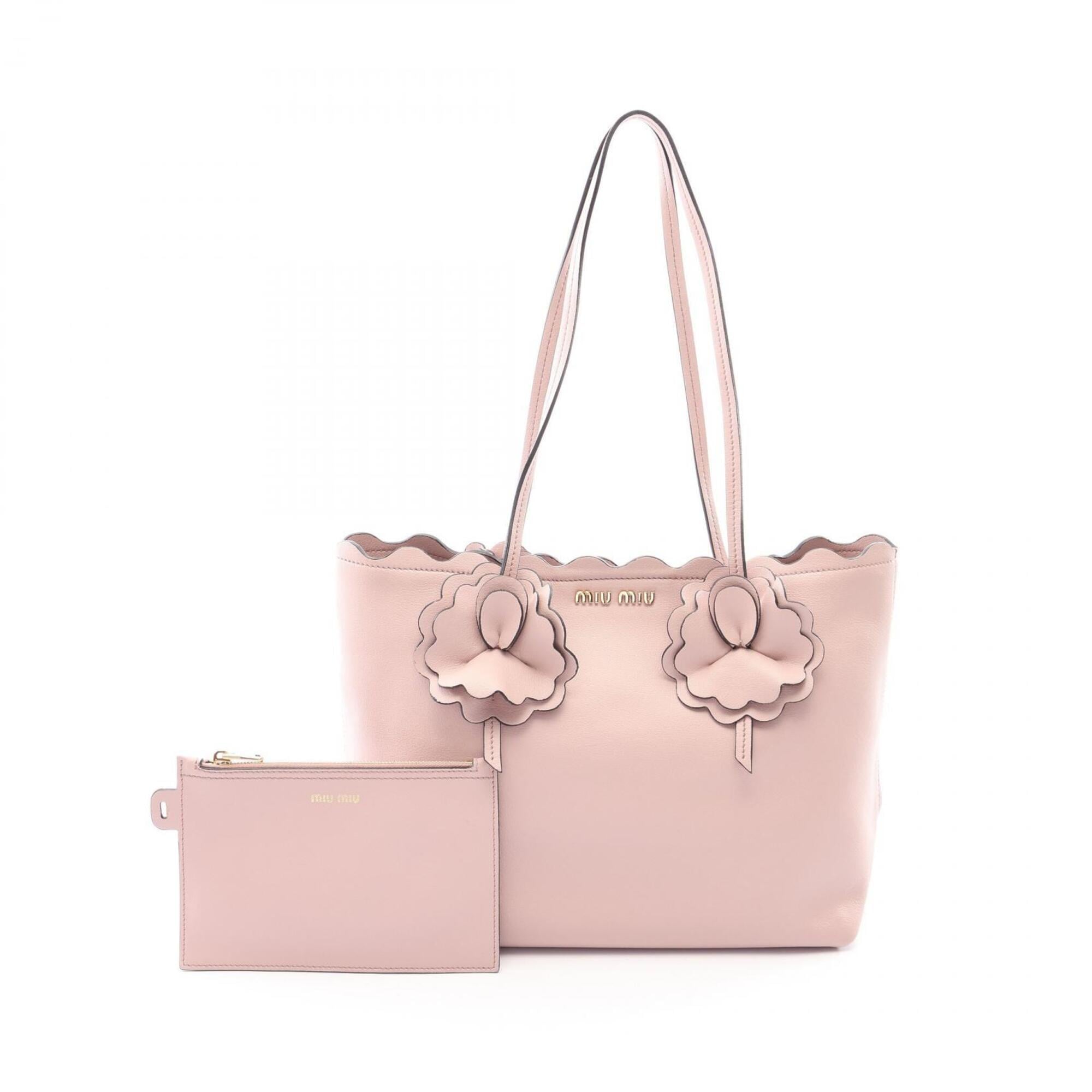 Miu Miu Pink Leather Handbag Pouch Tote Bag (Pre-Owned)