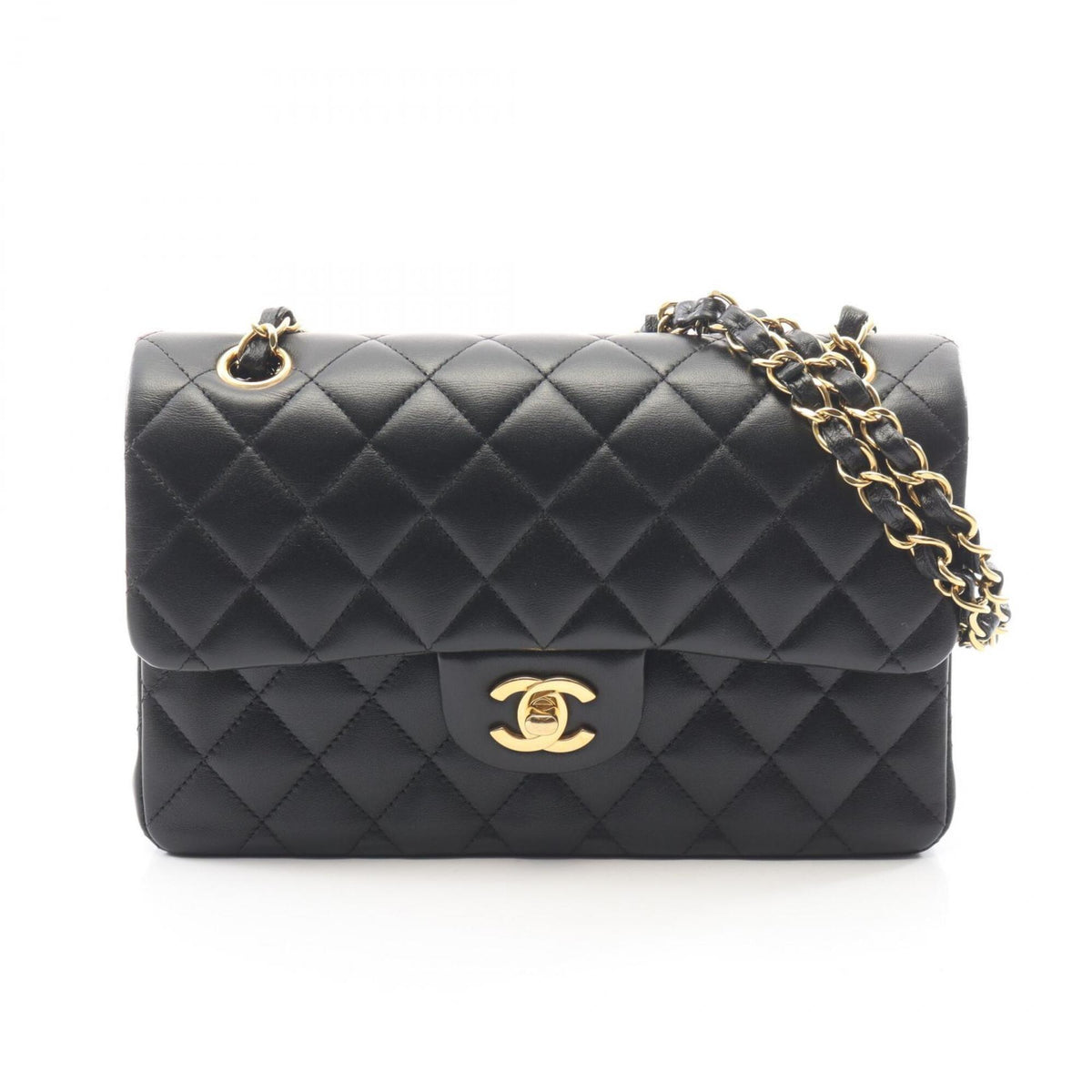 Chanel Black Leather Handbag Shoulder Bag (Pre-Owned)