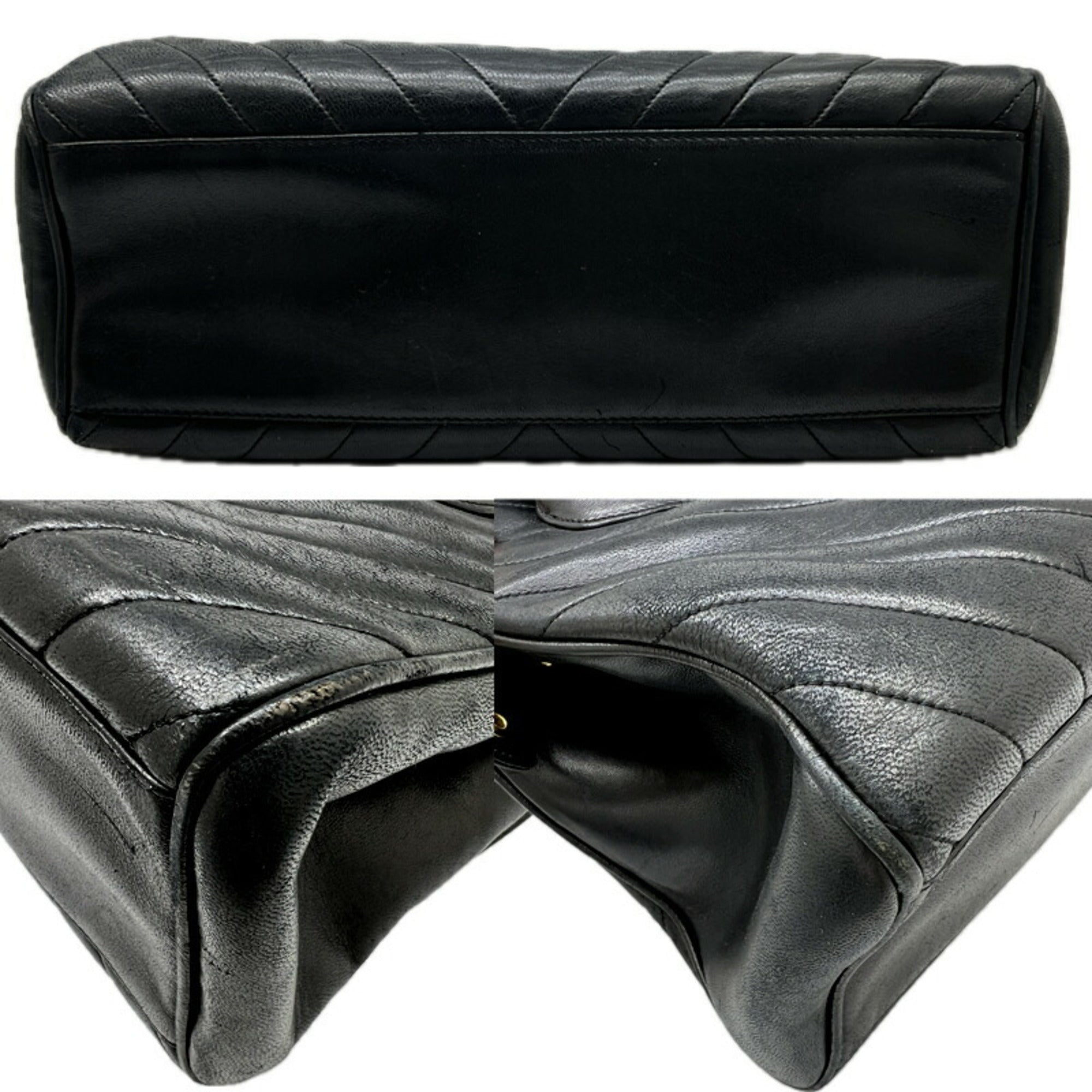 Chanel Black Leather Handbag (Pre-Owned)