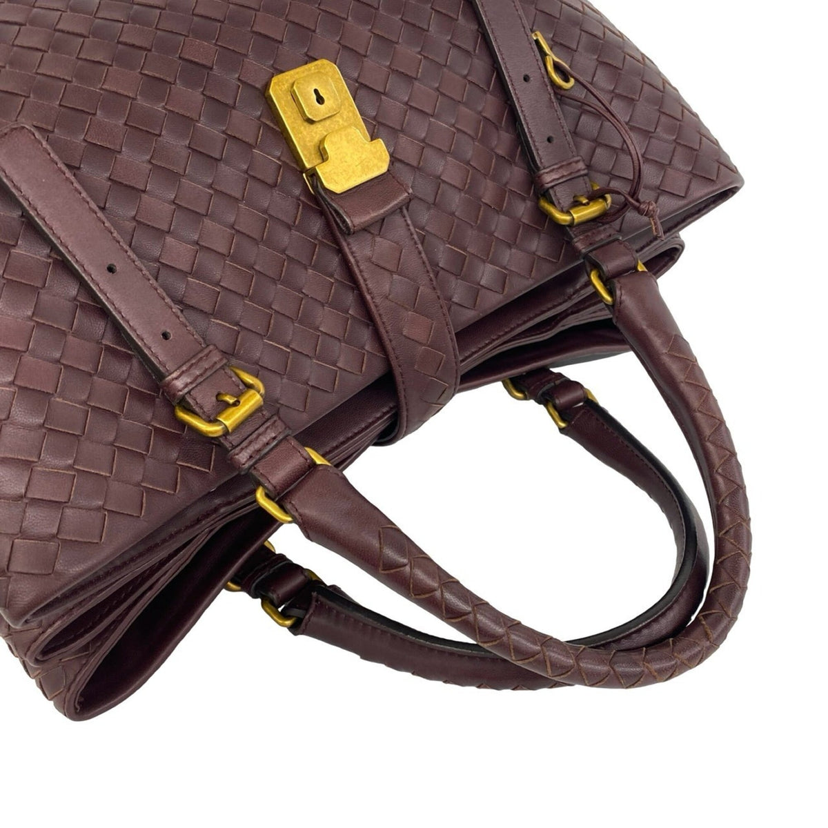 Bottega Veneta Brown Leather Boston Bag Handbag (Pre-Owned)