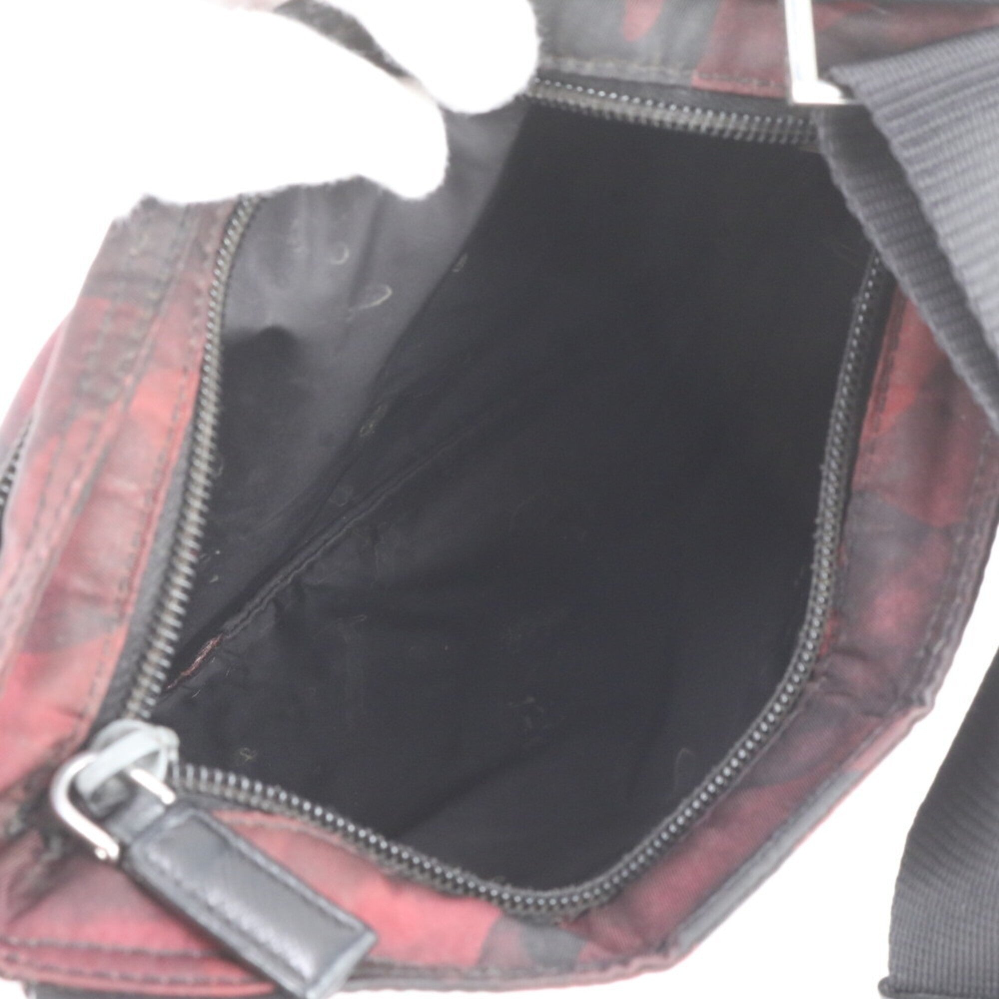 Prada Black Red Color Messenger Bag Shoulder Bag (Pre-Owned)