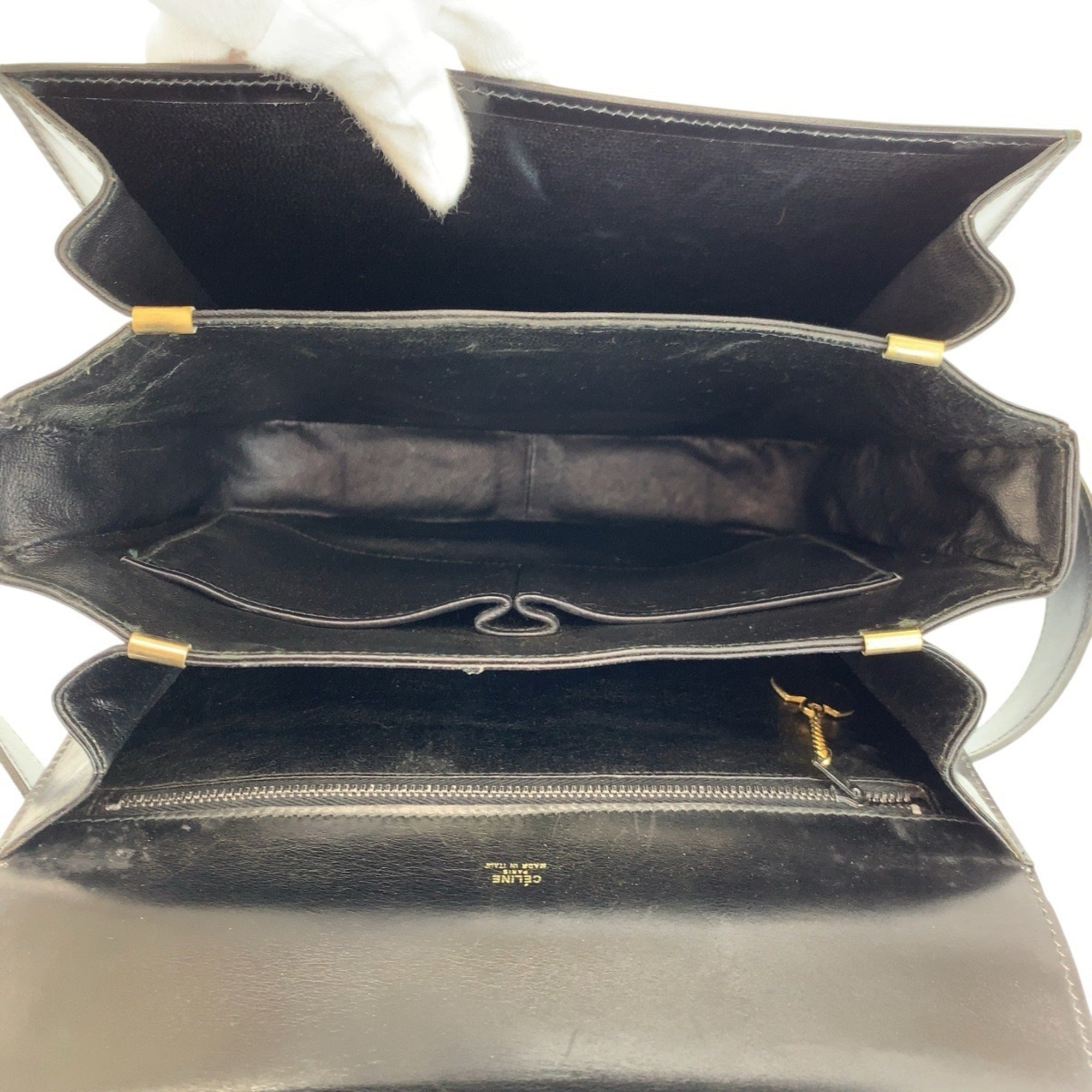 Celine Black Leather Handbag Shoulder Bag (Pre-Owned)