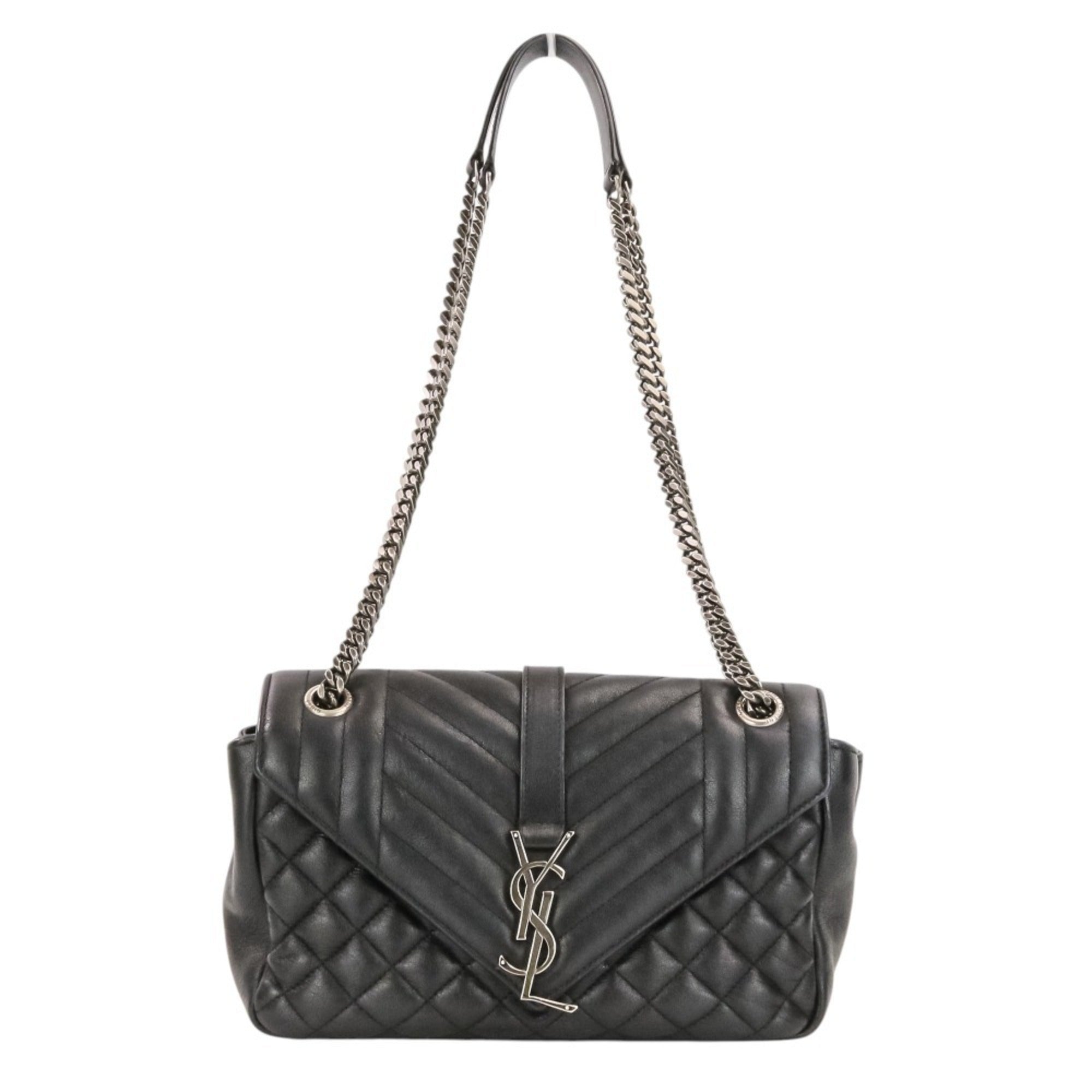 Yves Saint Laurent Black Leather Shoulder Bag (Pre-Owned)