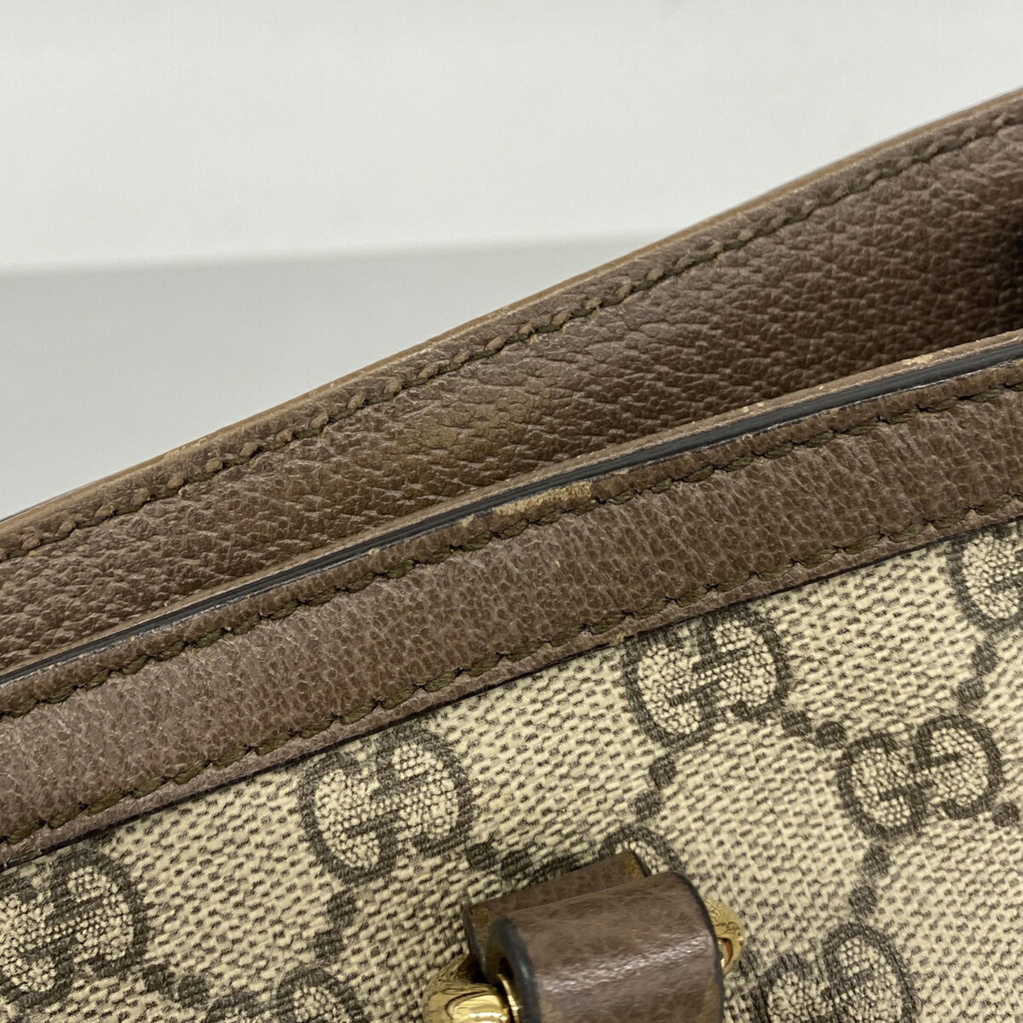 Gucci Beige Brown Pvc Tote Bag (Pre-Owned)