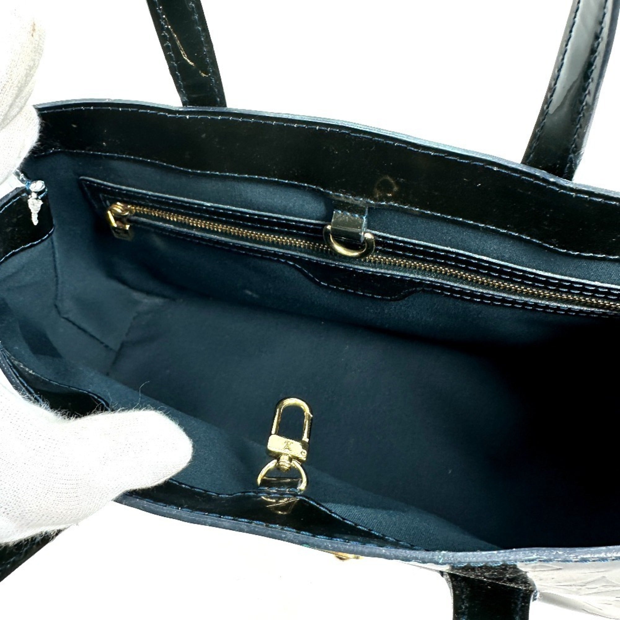 Louis Vuitton Monogram Vernis Blue Nuit Green Monogram Vernis Handbag Tote Bag (Pre-Owned)