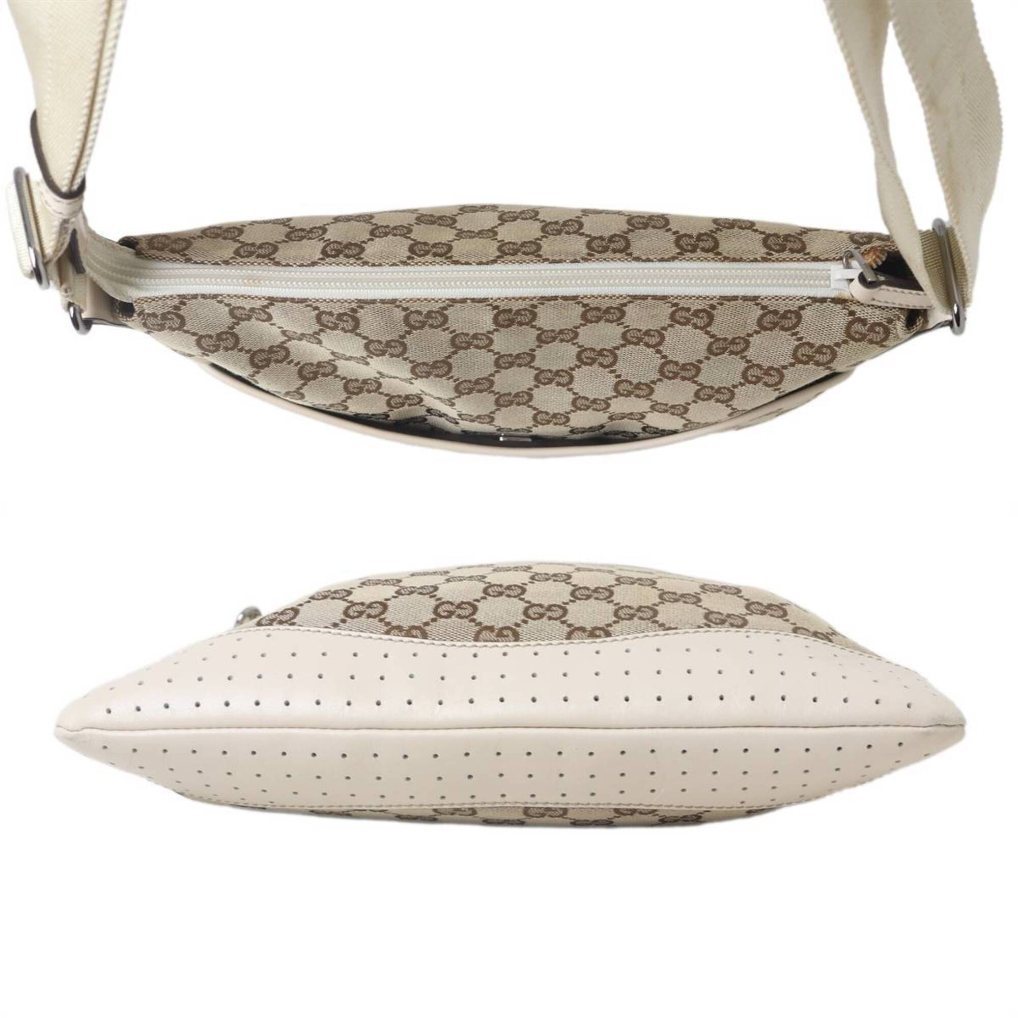 Gucci Gg Canvas Beige Off-White Gg Canvas Shoulder Bag (Pre-Owned)