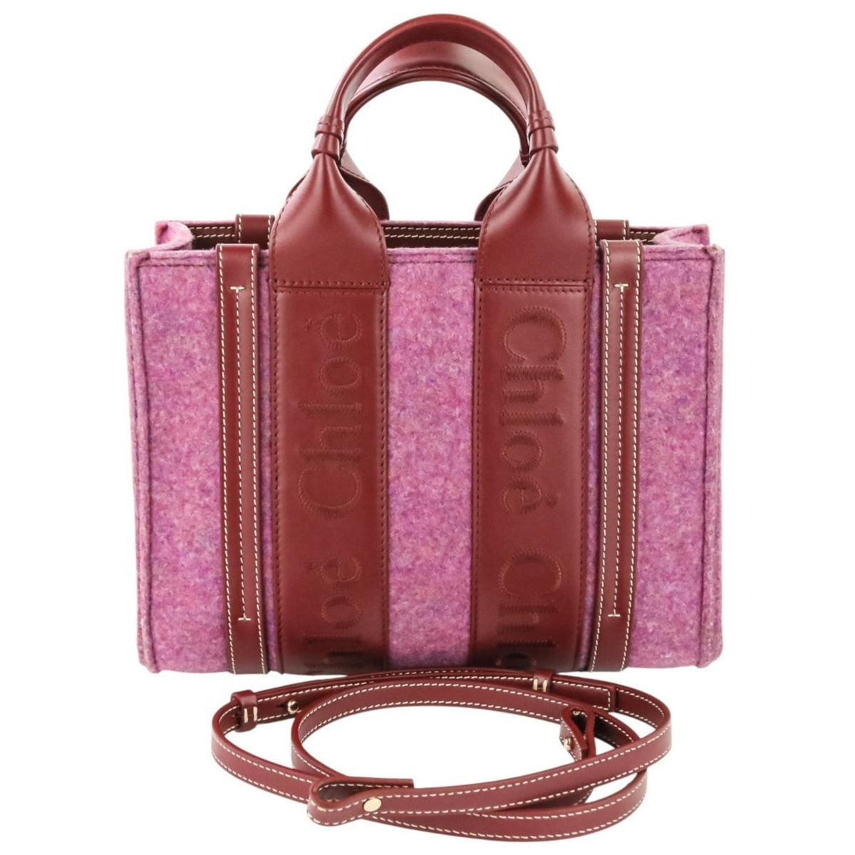 Chloé Red Color Felt Shoulder Bag (Pre-Owned)