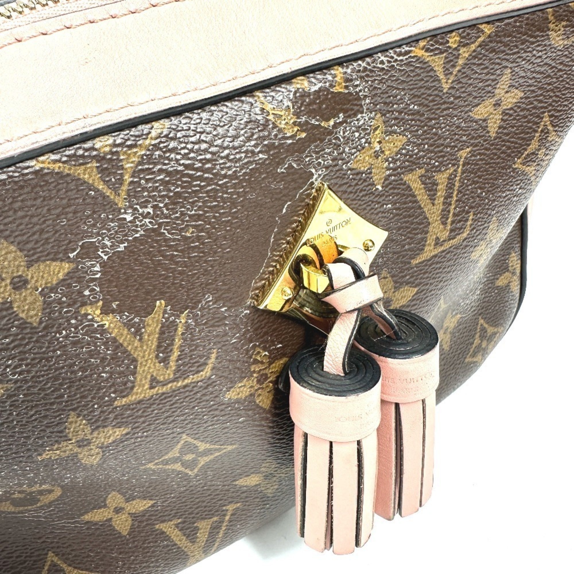 Louis Vuitton Brown Pink Rose Poudre Monogram Canvas Leather Handbag Pochette Shoulder Bag (Pre-Owned)