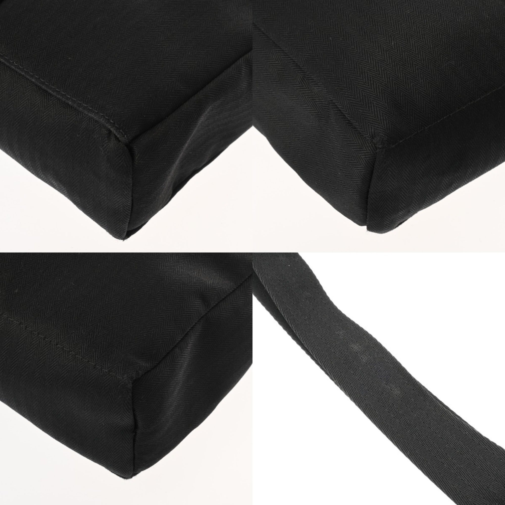Hermes Acapulco Black Toile Chevron Shoulder Bag (Pre-Owned)