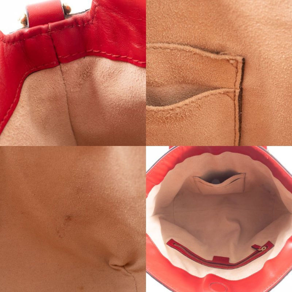 Gucci Red Color Leather Tote Bag (Pre-Owned)