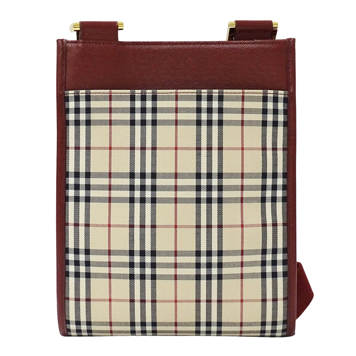 Burberry Beige Bordeaux Canvas Shoulder Bag (Pre-Owned)