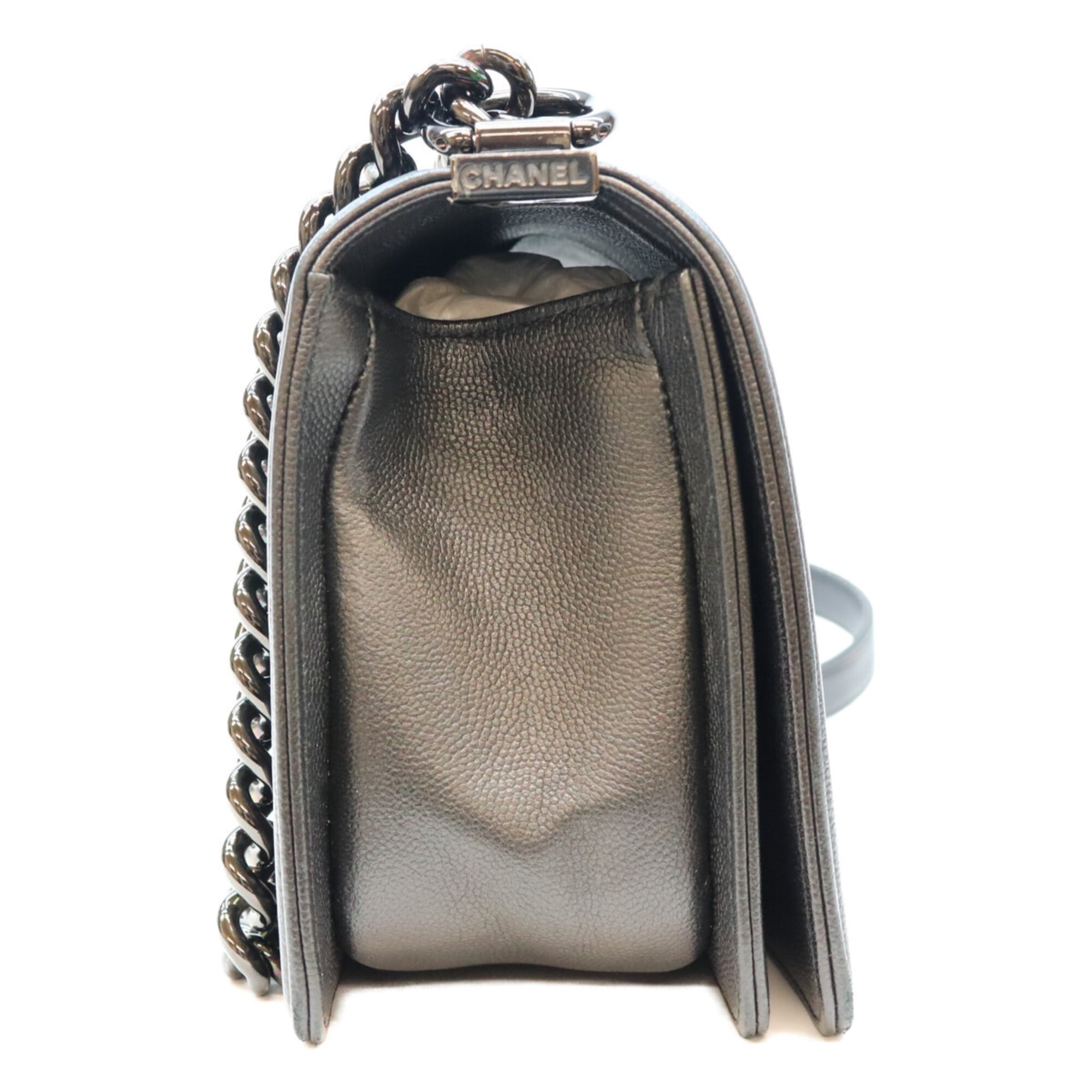 Chanel Black Grained Calfskin Shoulder Bag (Pre-Owned)