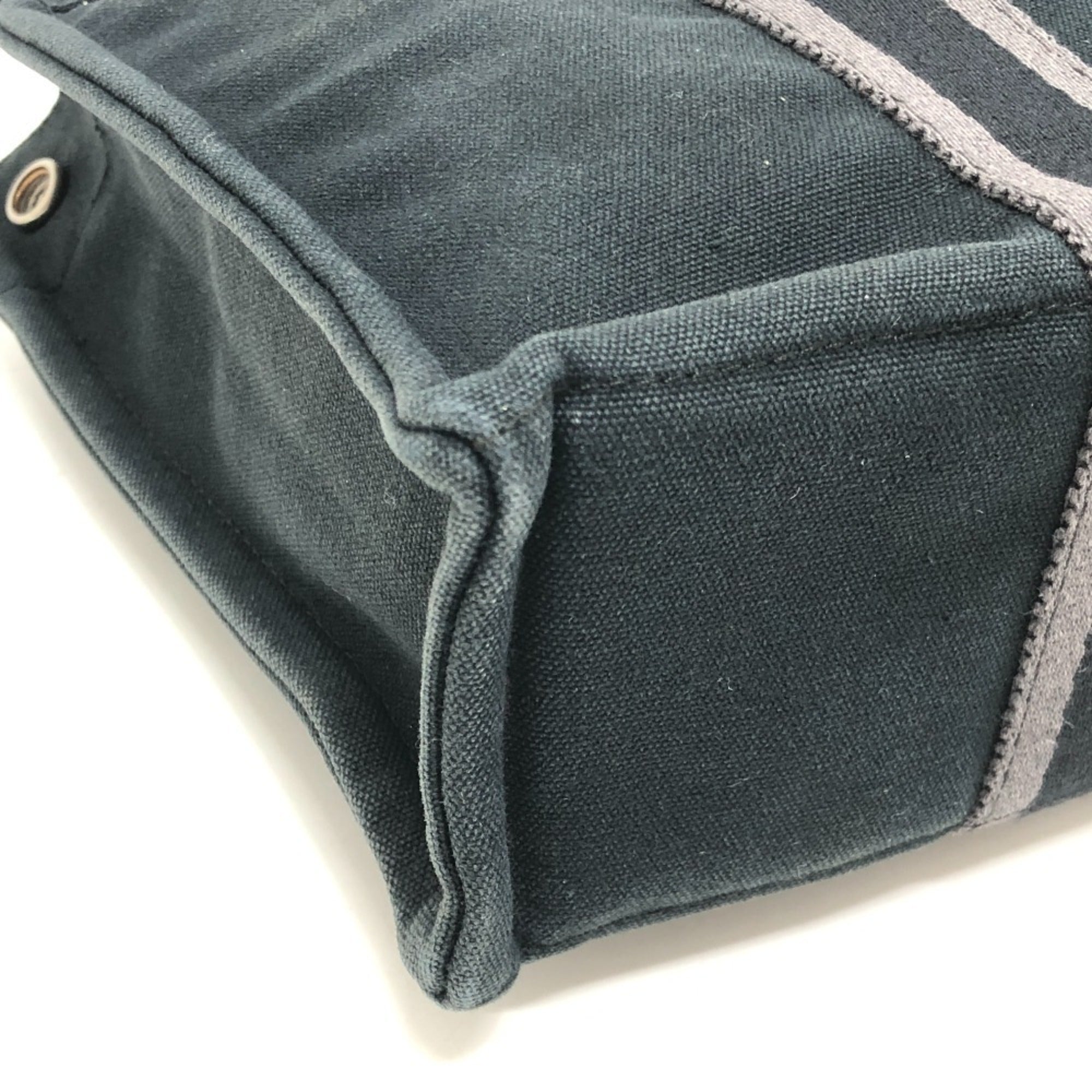 Hermes Black Canvas Handbag Tote Bag (Pre-Owned)