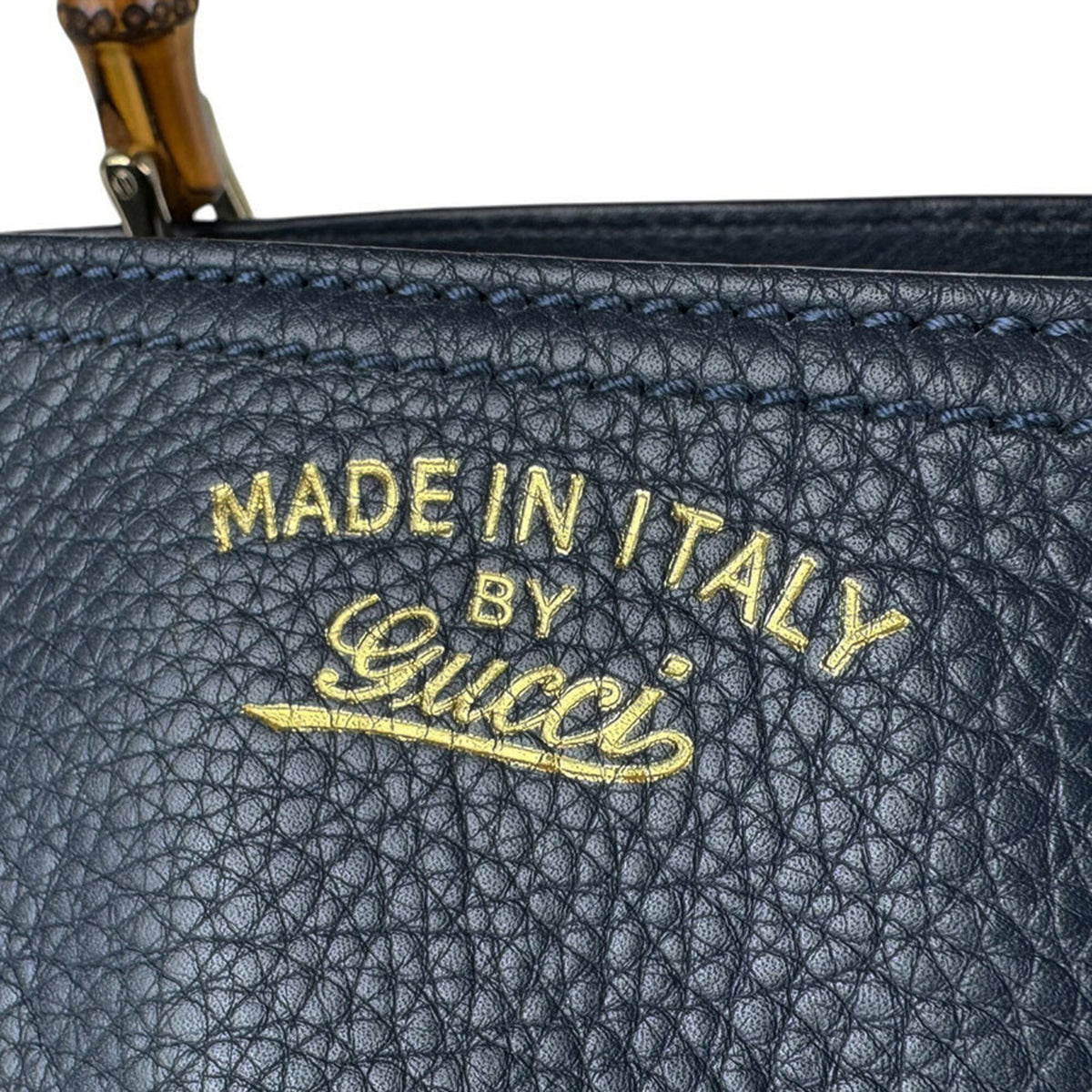 Gucci Navy Leather Handbag Shoulder Bag (Pre-Owned)