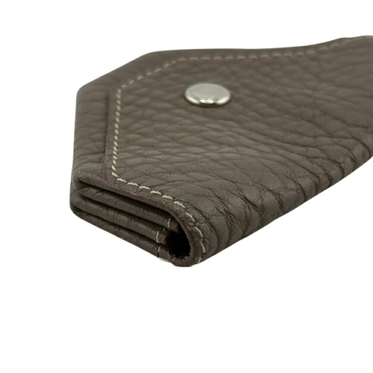 Hermes Gray Leather Coin Purse/Coin Case (Pre-Owned)