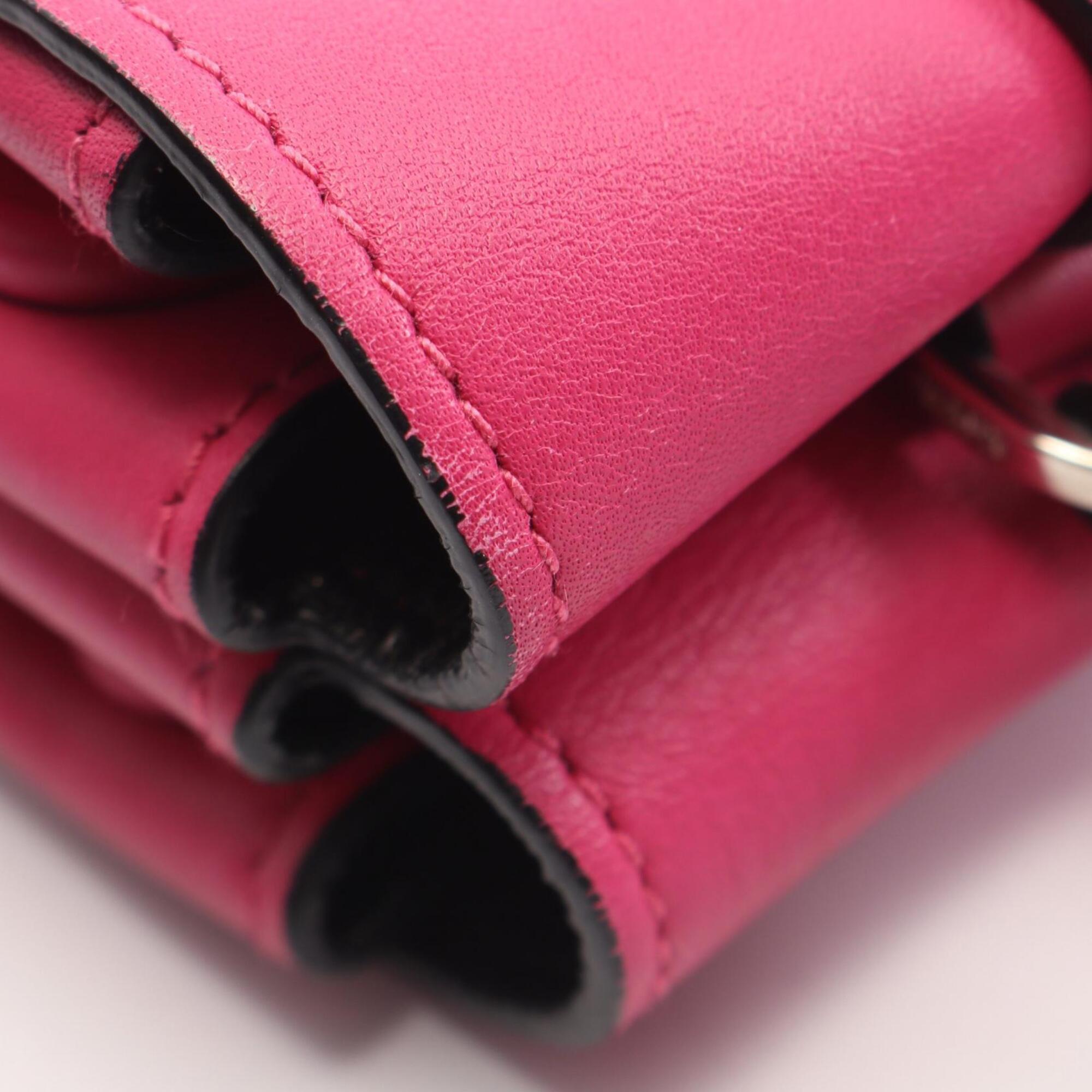 Prada Pink Leather Handbag Shoulder Bag (Pre-Owned)