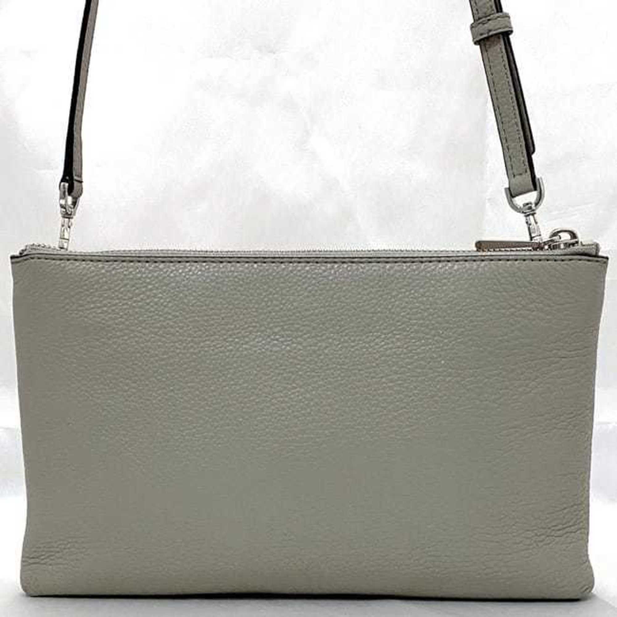 Michael Kors Gray Leather Shoulder Bag (Pre-Owned)