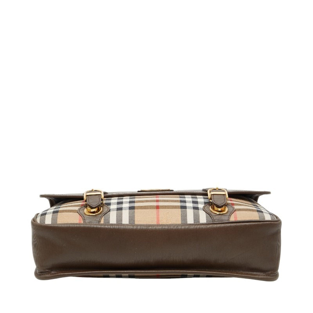 Burberry Beige Brown Canvas Leather Shoulder Bag (Pre-Owned)