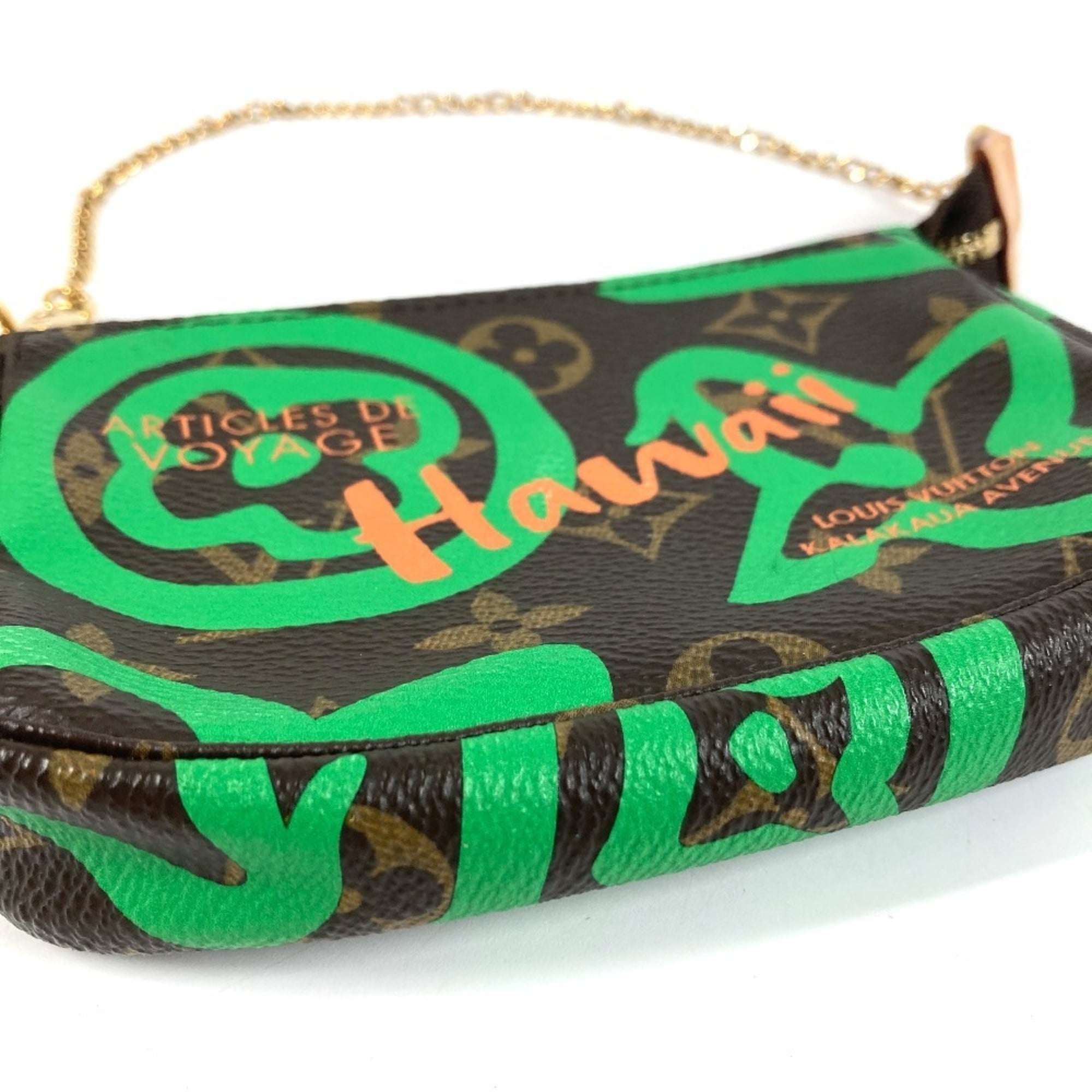 Louis Vuitton Brown Green Monogram Monogram Canvas Handbag Pouch (Pre-Owned)