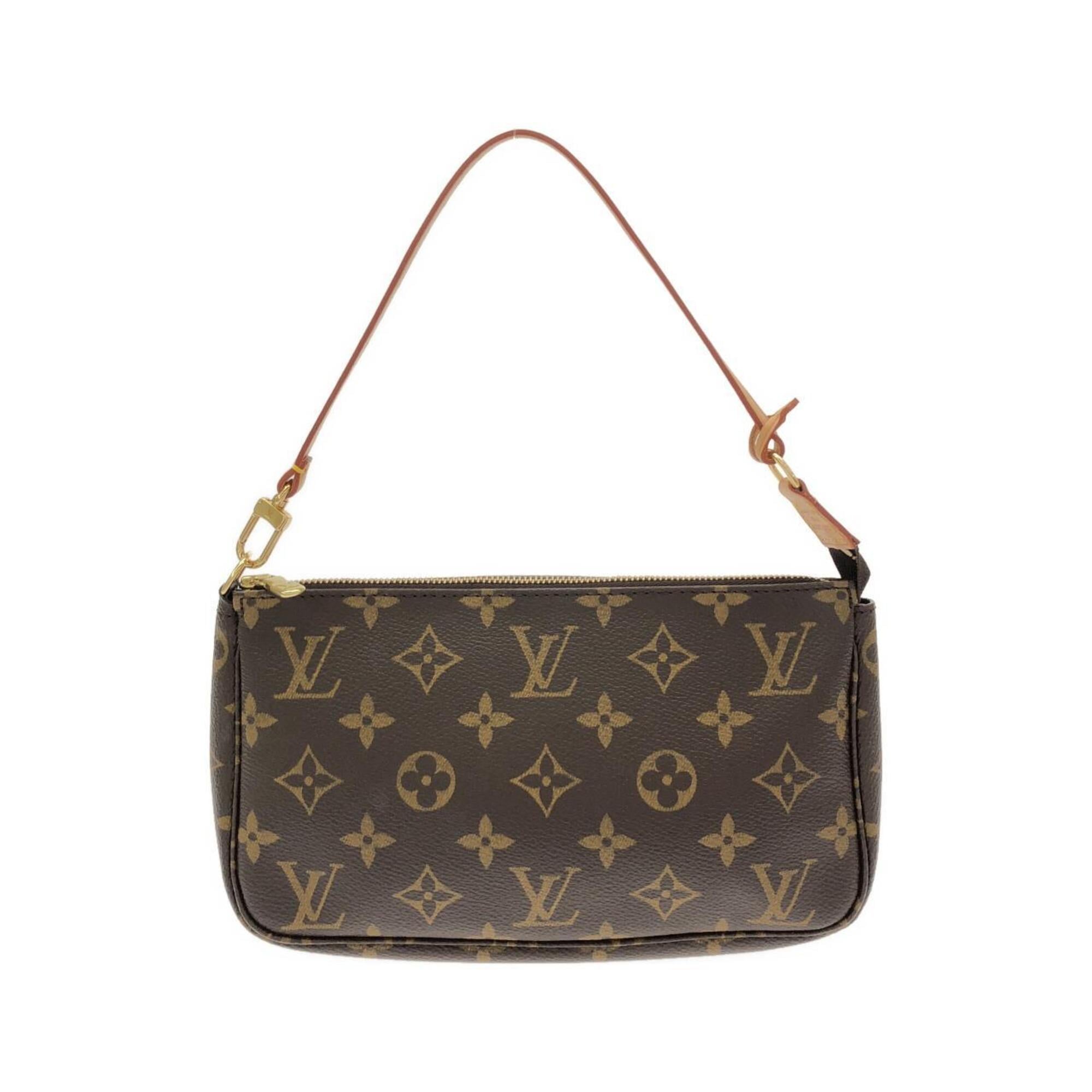 Louis Vuitton Marron Coated Canvas Pochette Pouch (Pre-Owned)