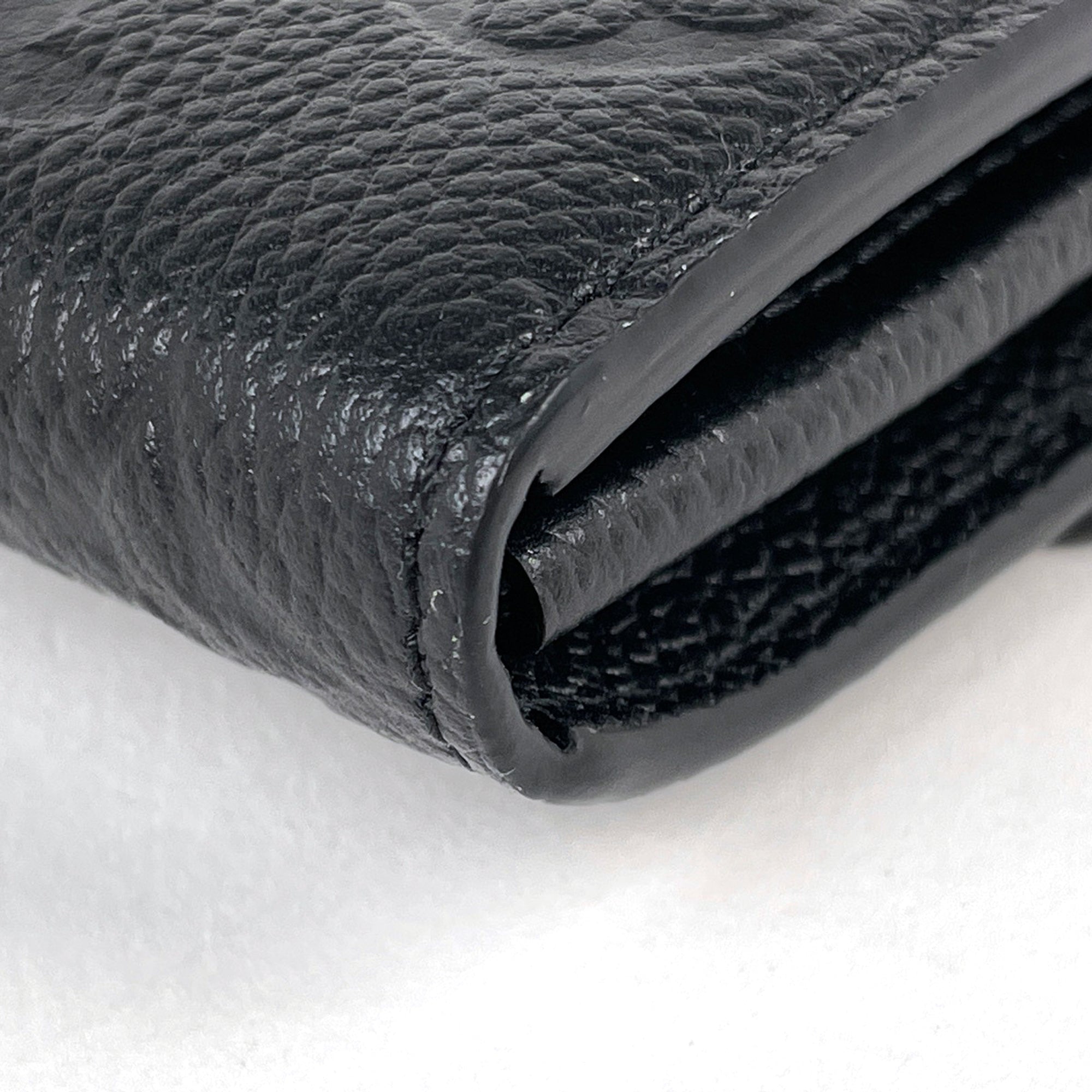 Louis Vuitton Black Noir Monogram Empreinte Long Wallet (Tri-Fold) (Pre-Owned)