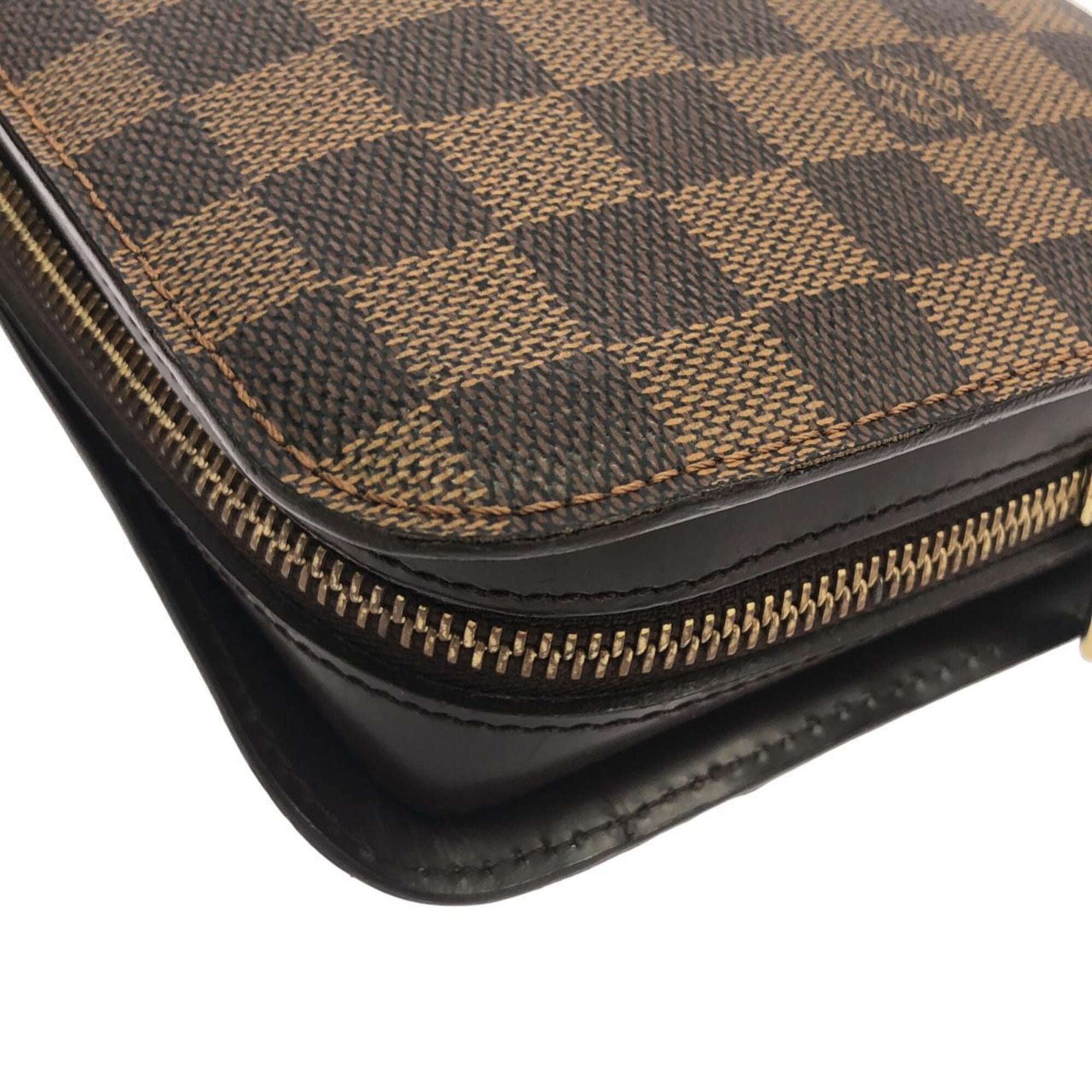 Louis Vuitton Ebene Coated Canvas Clutch Bag (Pre-Owned)