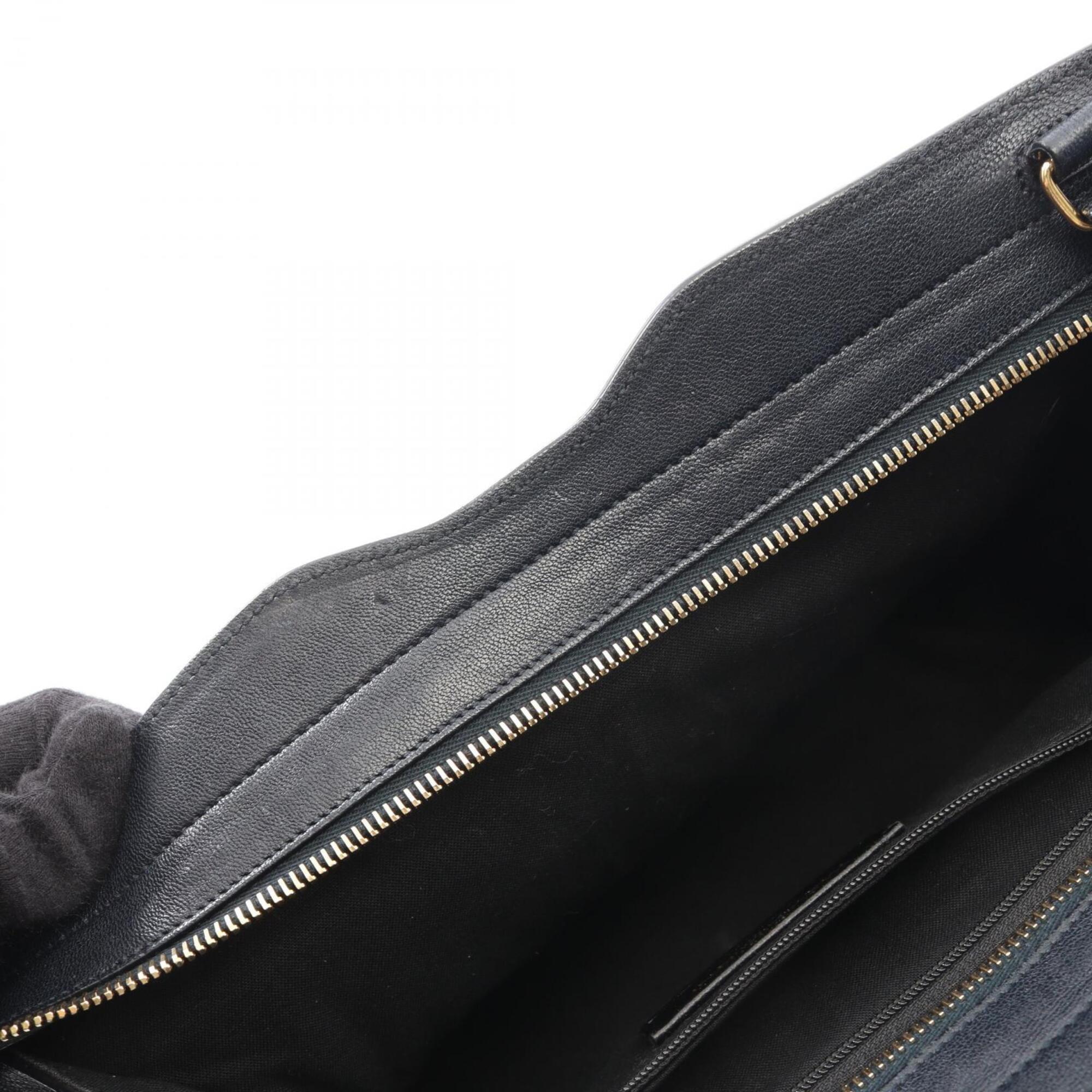 Yves Saint Laurent Navy Leather Handbag (Pre-Owned)