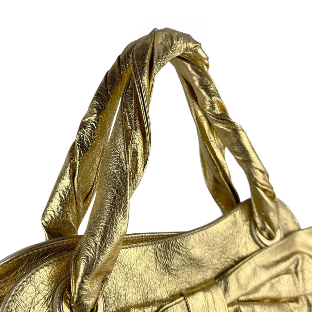 Unspecified Black Gold Leather Handbag (Pre-Owned)