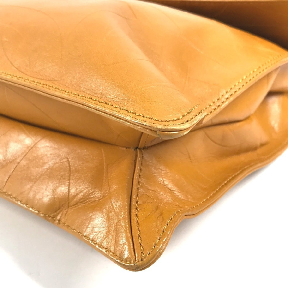 Chanel Orange Leather Pochette Shoulder Bag (Pre-Owned)