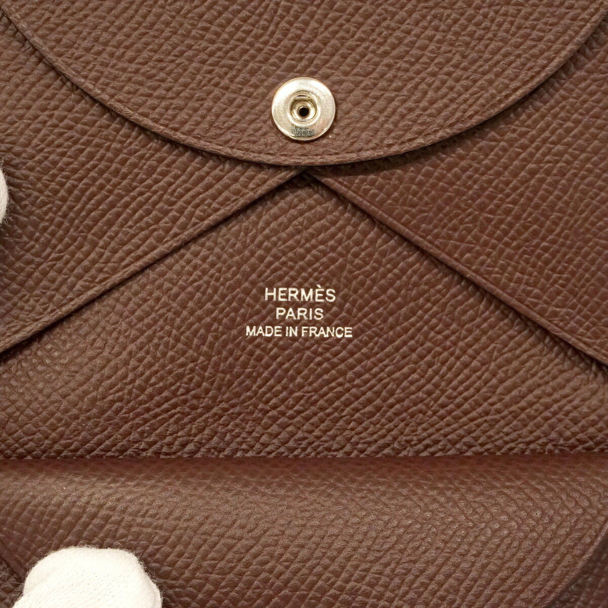 Hermes Brown Leather Coin Purse/Coin Case (Pre-Owned)