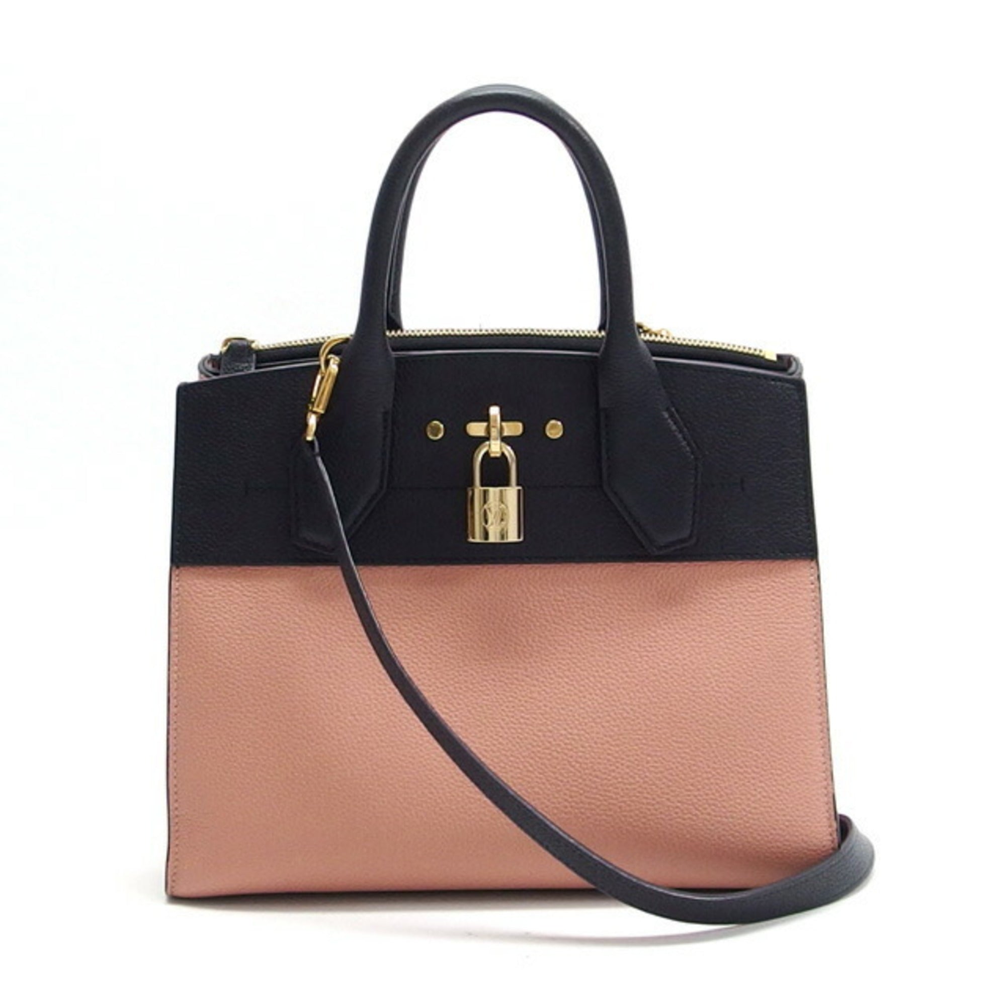 Louis Vuitton Magnolia Noir Leather Handbag Shoulder Bag (Pre-Owned)