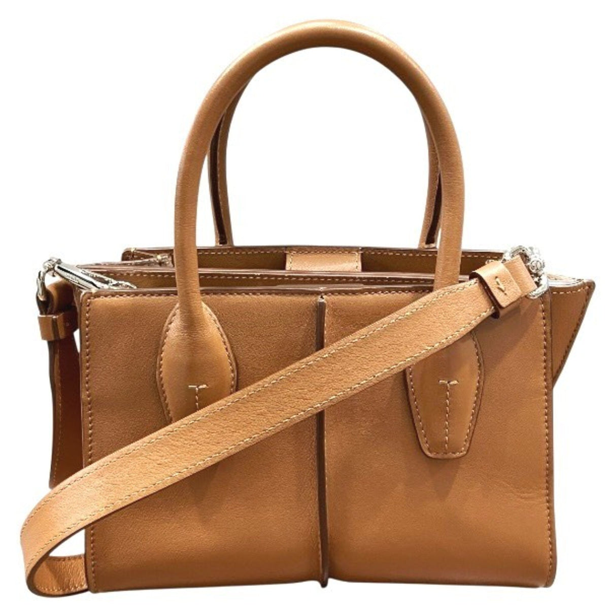 Tod's Brown Leather Handbag Shoulder Bag (Pre-Owned)
