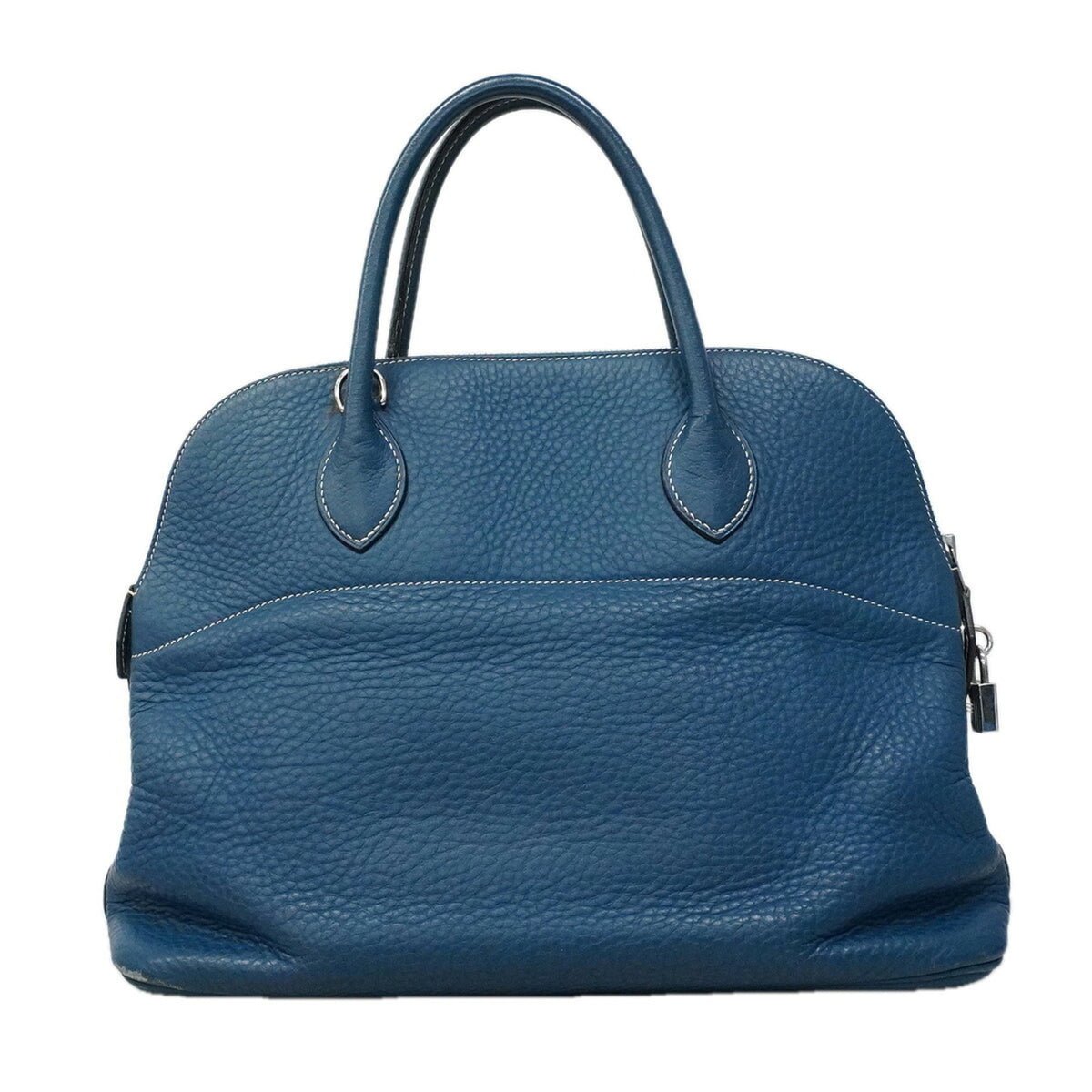 Hermes Blue Taurillon Clemence Leather Handbag (Pre-Owned)