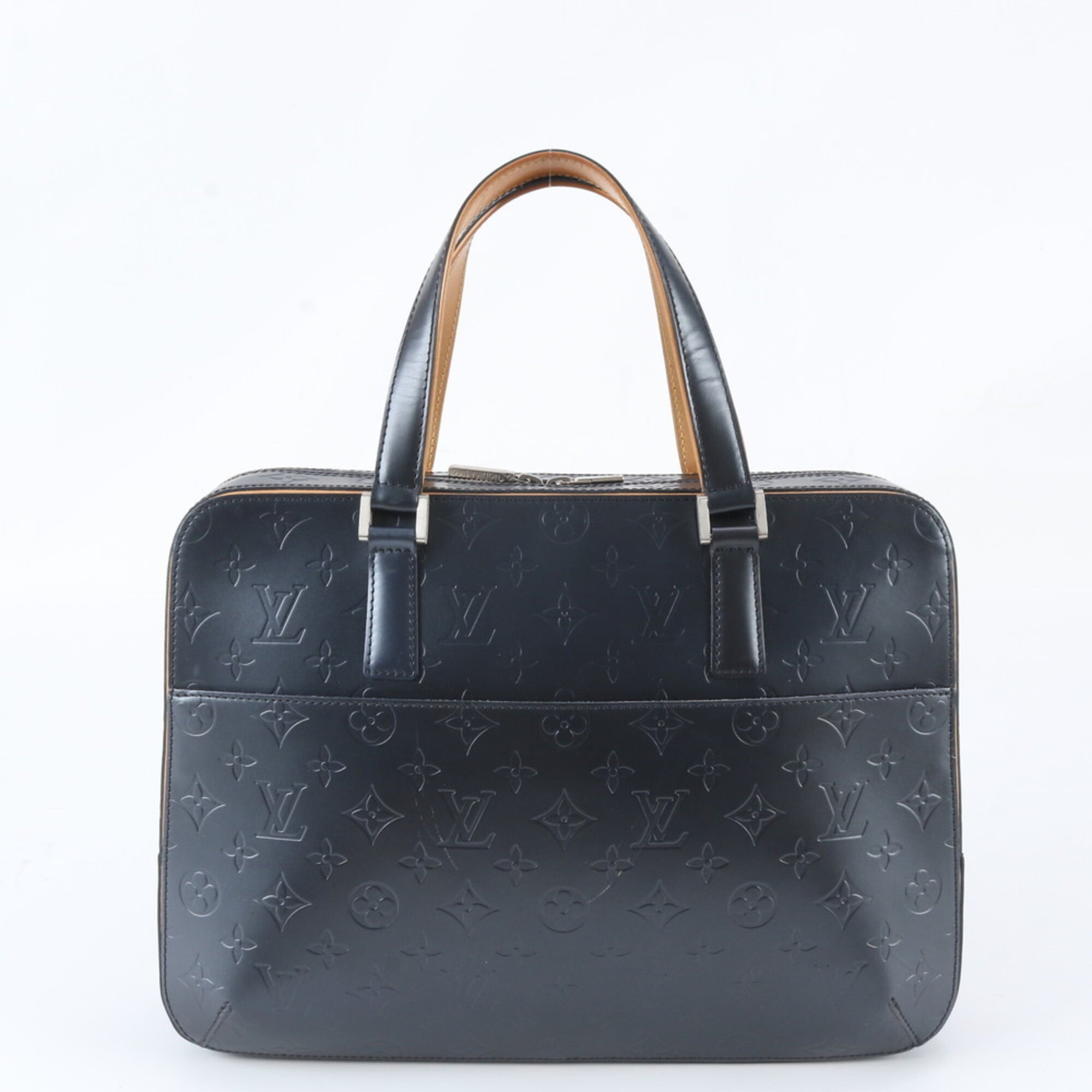 Louis Vuitton Blue Leather Handbag Tote Bag (Pre-Owned)
