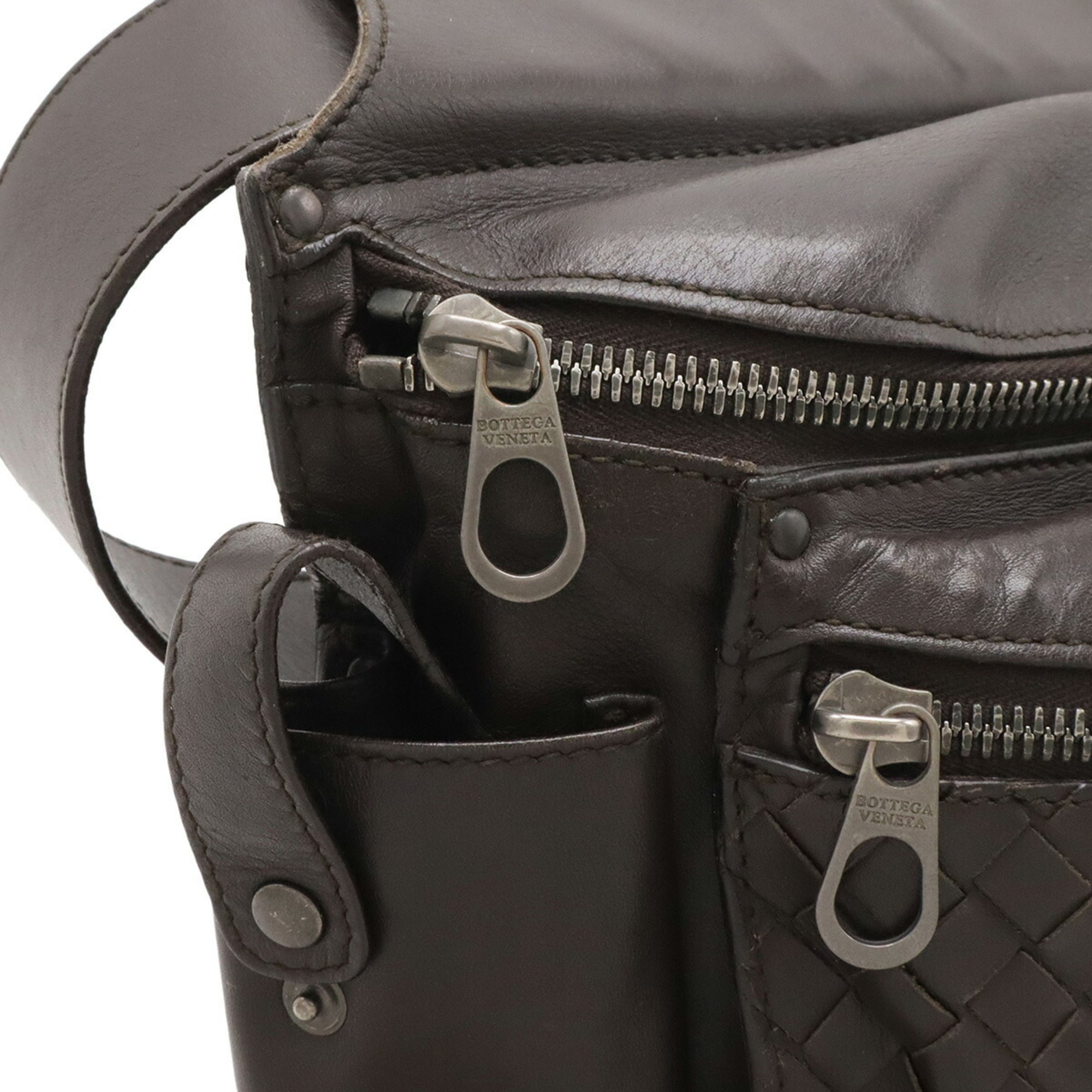 Bottega Veneta Intrecciato Dark Brown Leather Fanny Pack (Pre-Owned)