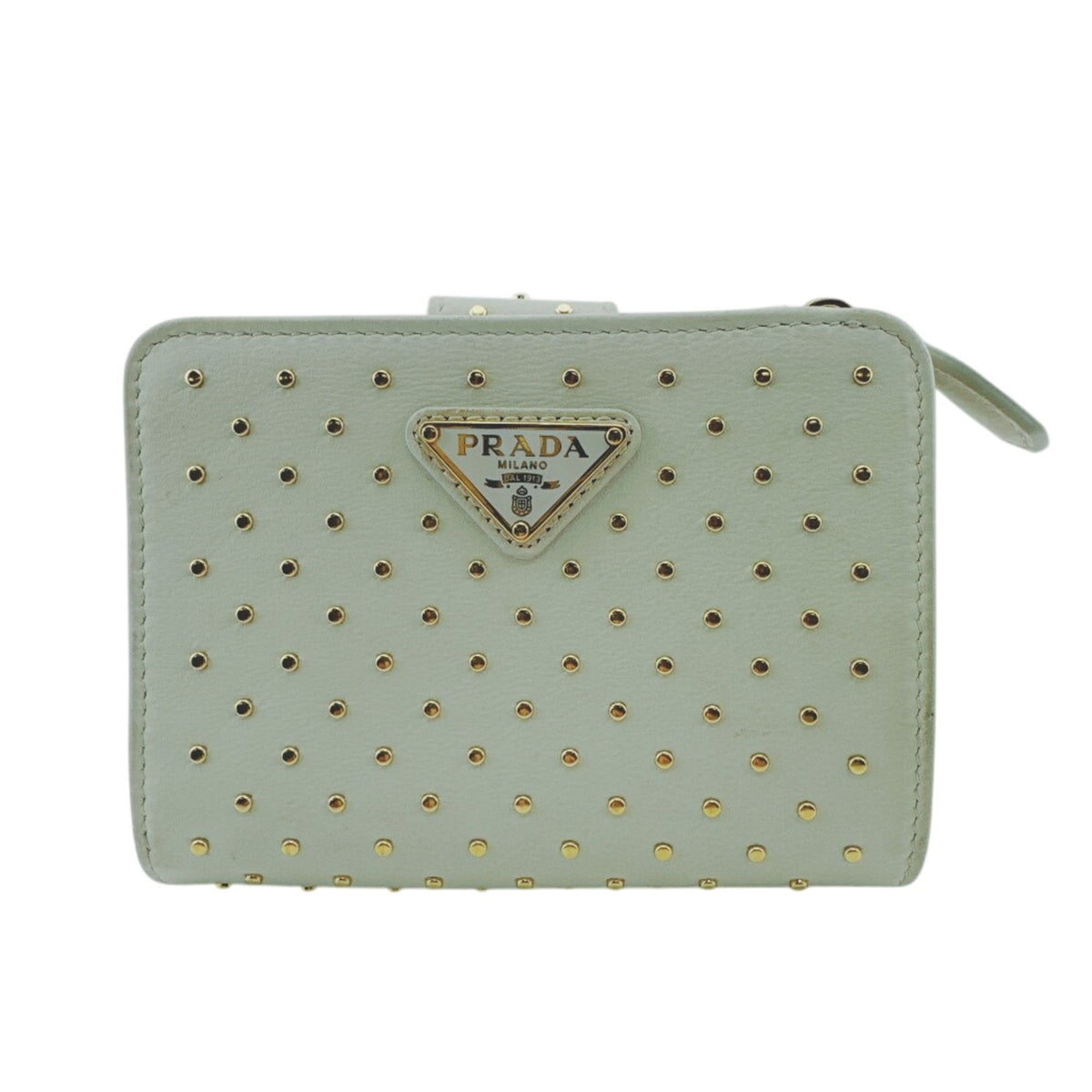 Prada Gold White Leather Wallet (Bi-Fold) (Pre-Owned)