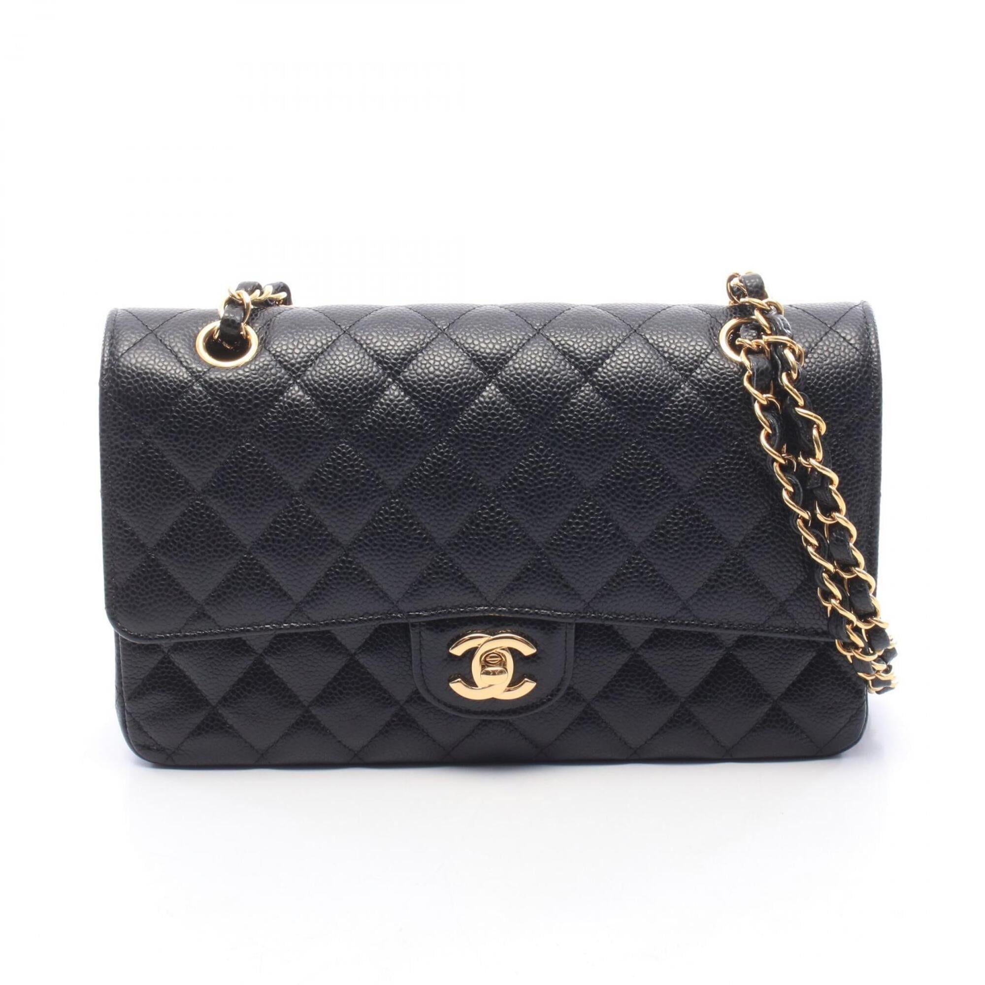 Chanel Black Grained Calfskin Handbag Shoulder Bag (Pre-Owned)