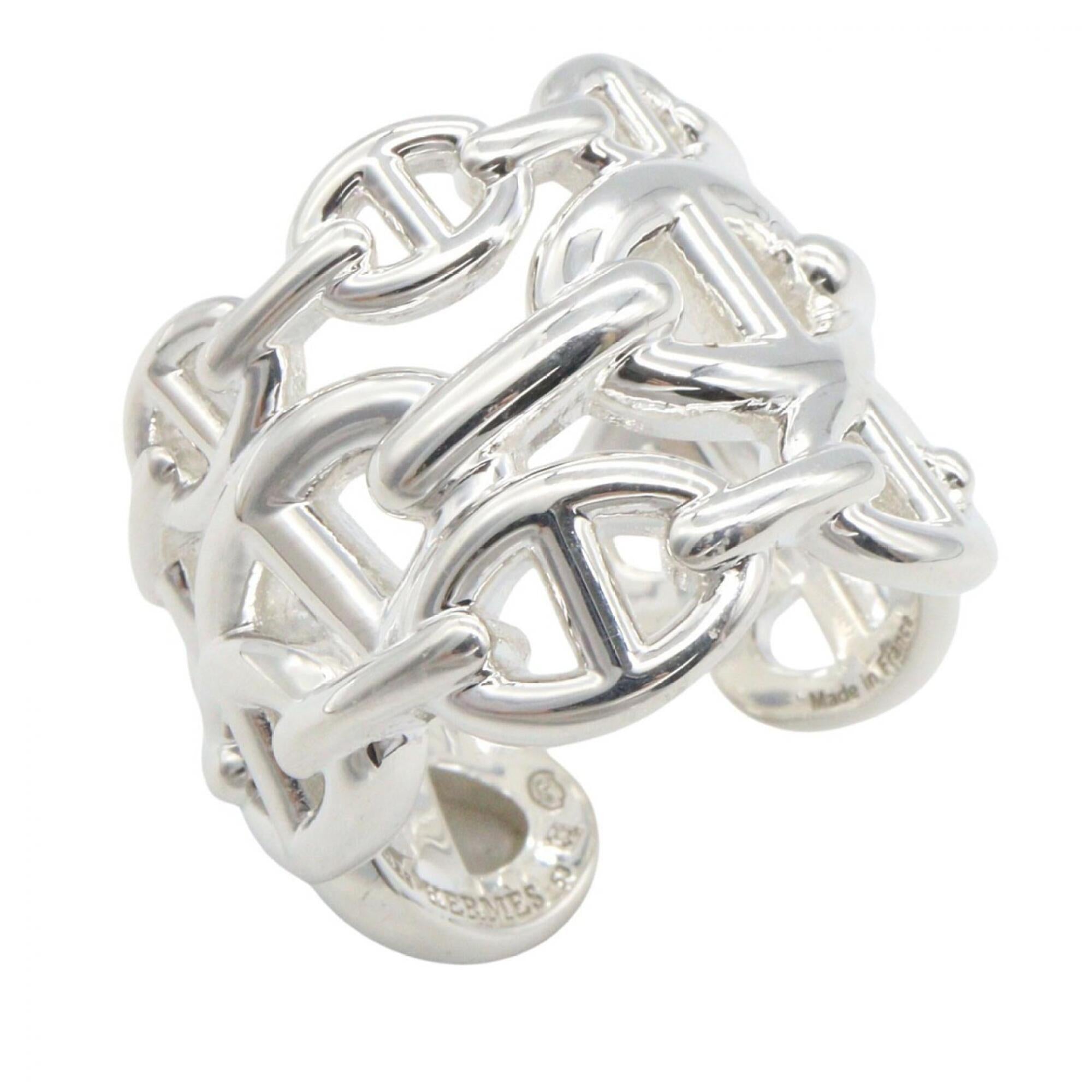 Hermes Silver Silver 925 Band Ring (Pre-Owned)