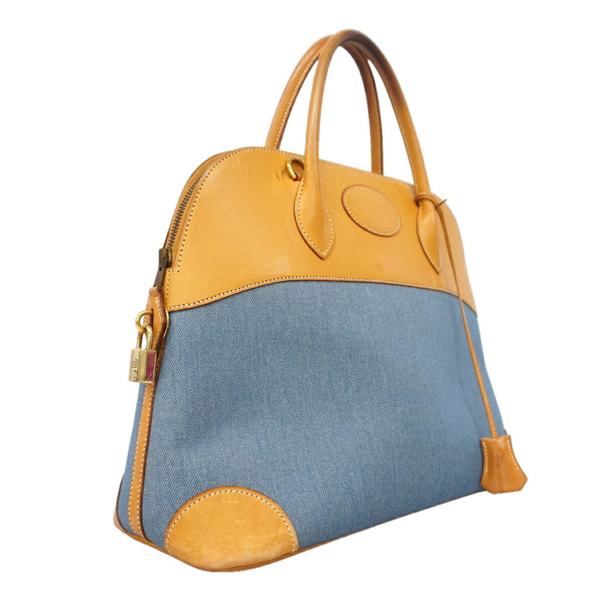 Hermes Natural Toile Jean Barenia Leather Handbag (Pre-Owned)